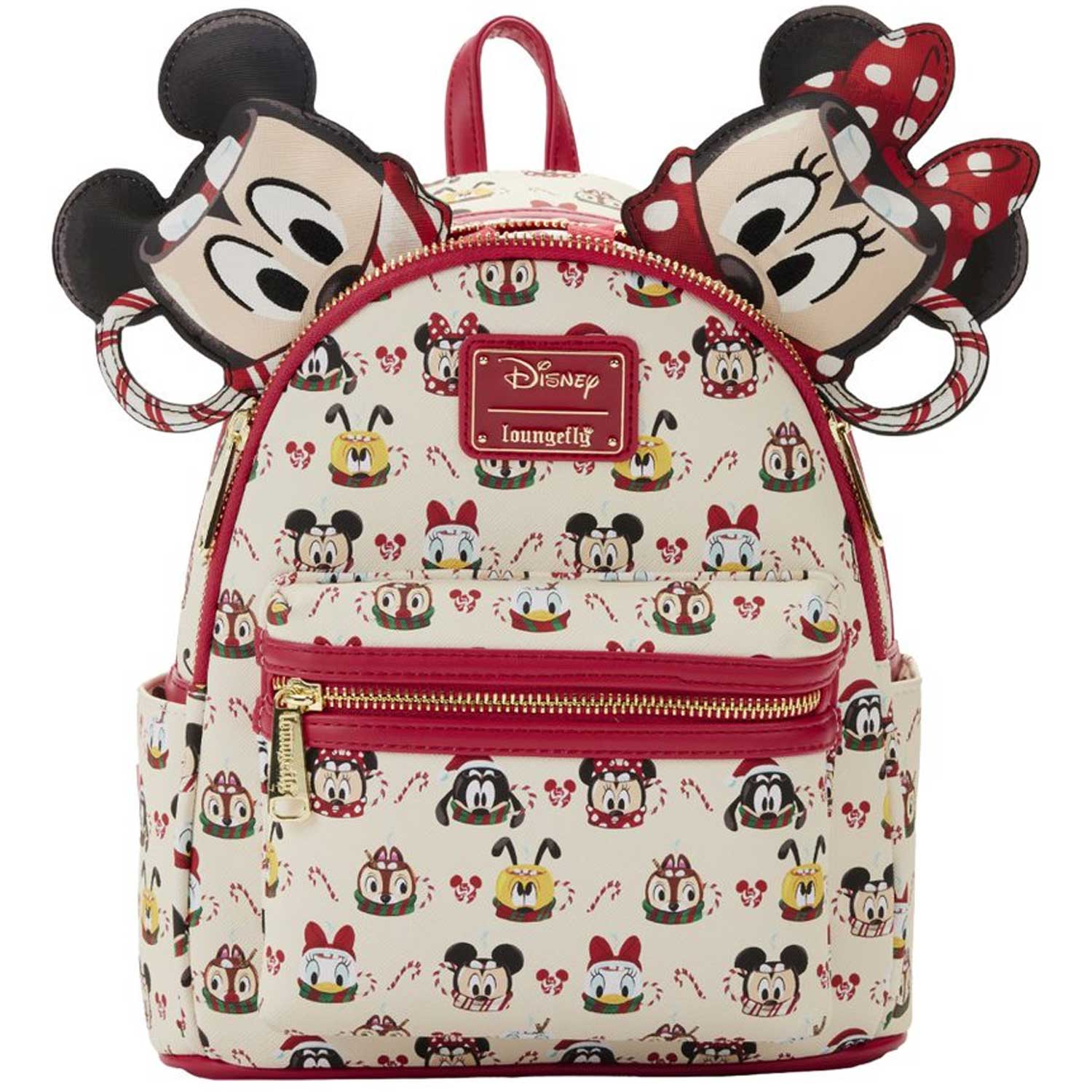 Loungefly x Disney Mickey and Minnie Hot Cocoa AOP Mini Backpack with Headband Combo - GeekCore