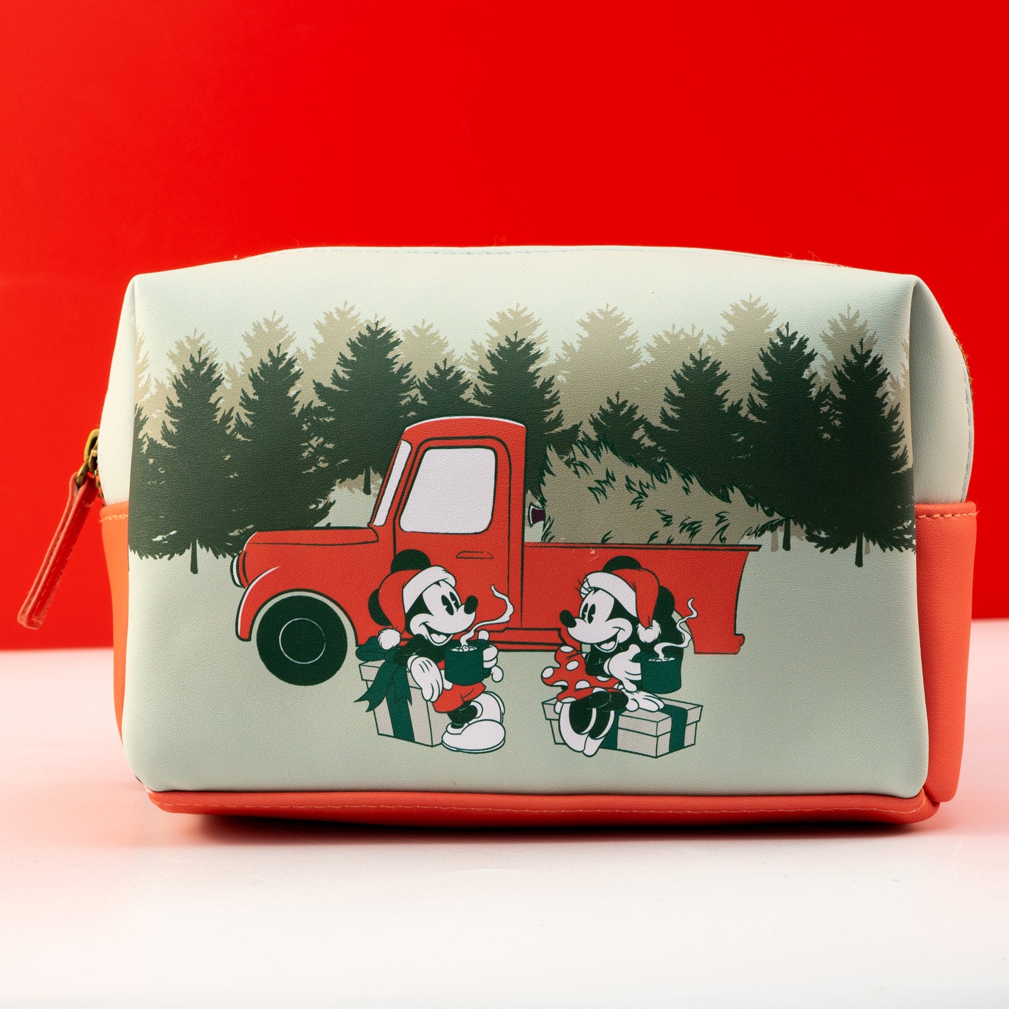 Loungefly x Disney Mickey and Minnie Mouse Christmas Cosmetics Bag - GeekCore