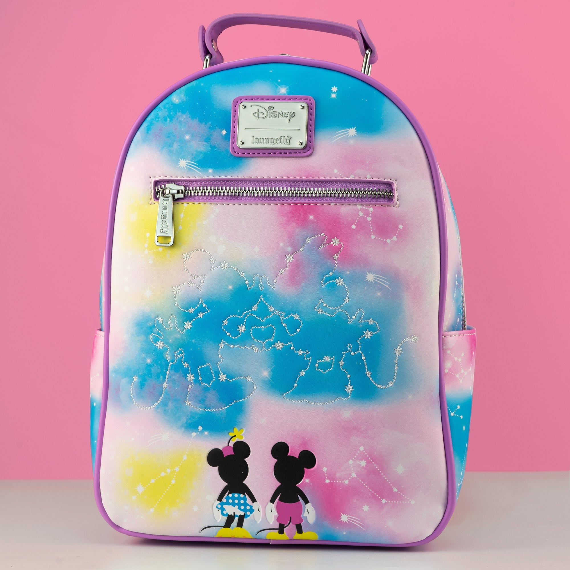 Loungefly x Disney Mickey and Minnie Mouse Constellation Kiss Mini Backpack - GeekCore