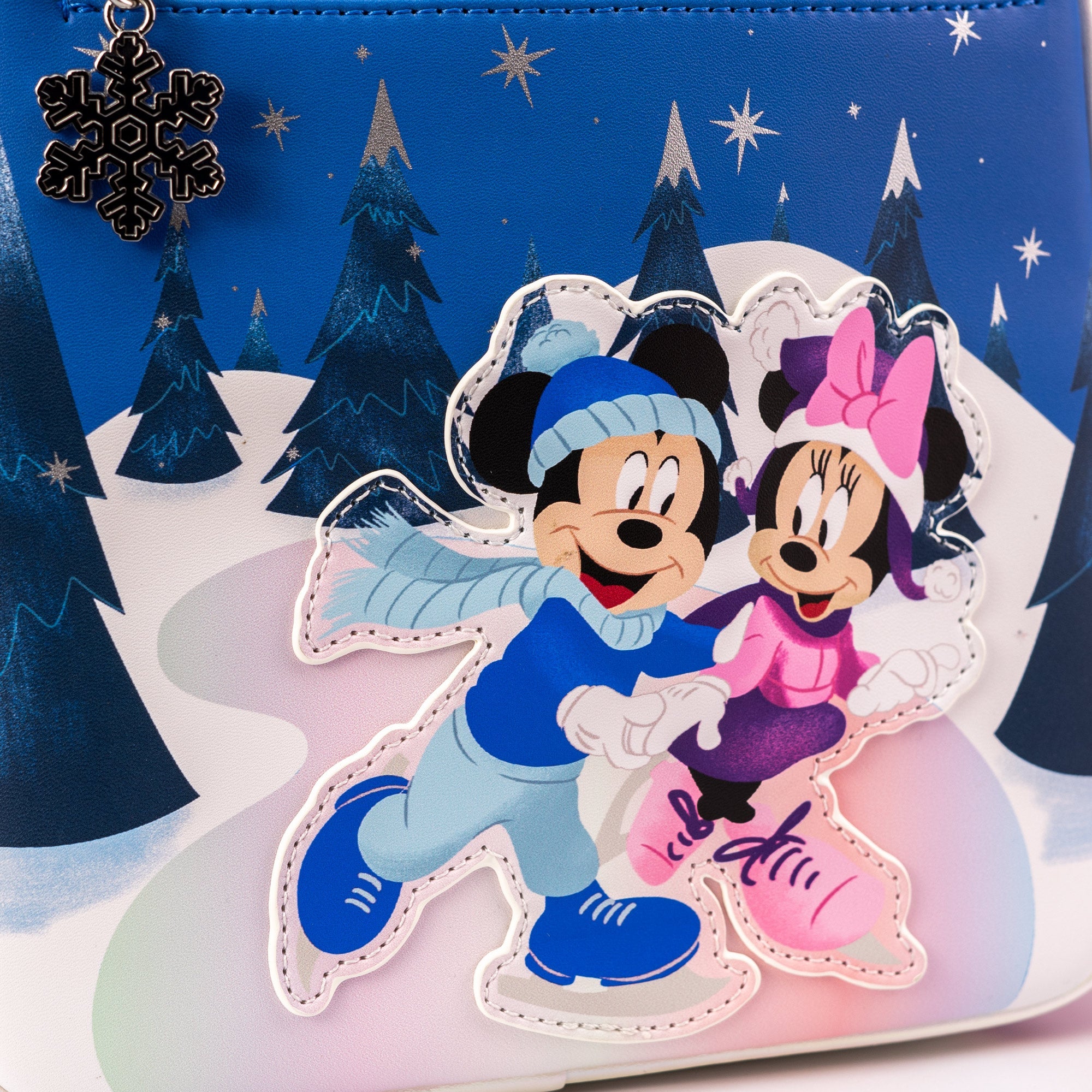 Loungefly x Disney Mickey and Minnie Mouse Winter Ice Skating Mini Backpack - GeekCore