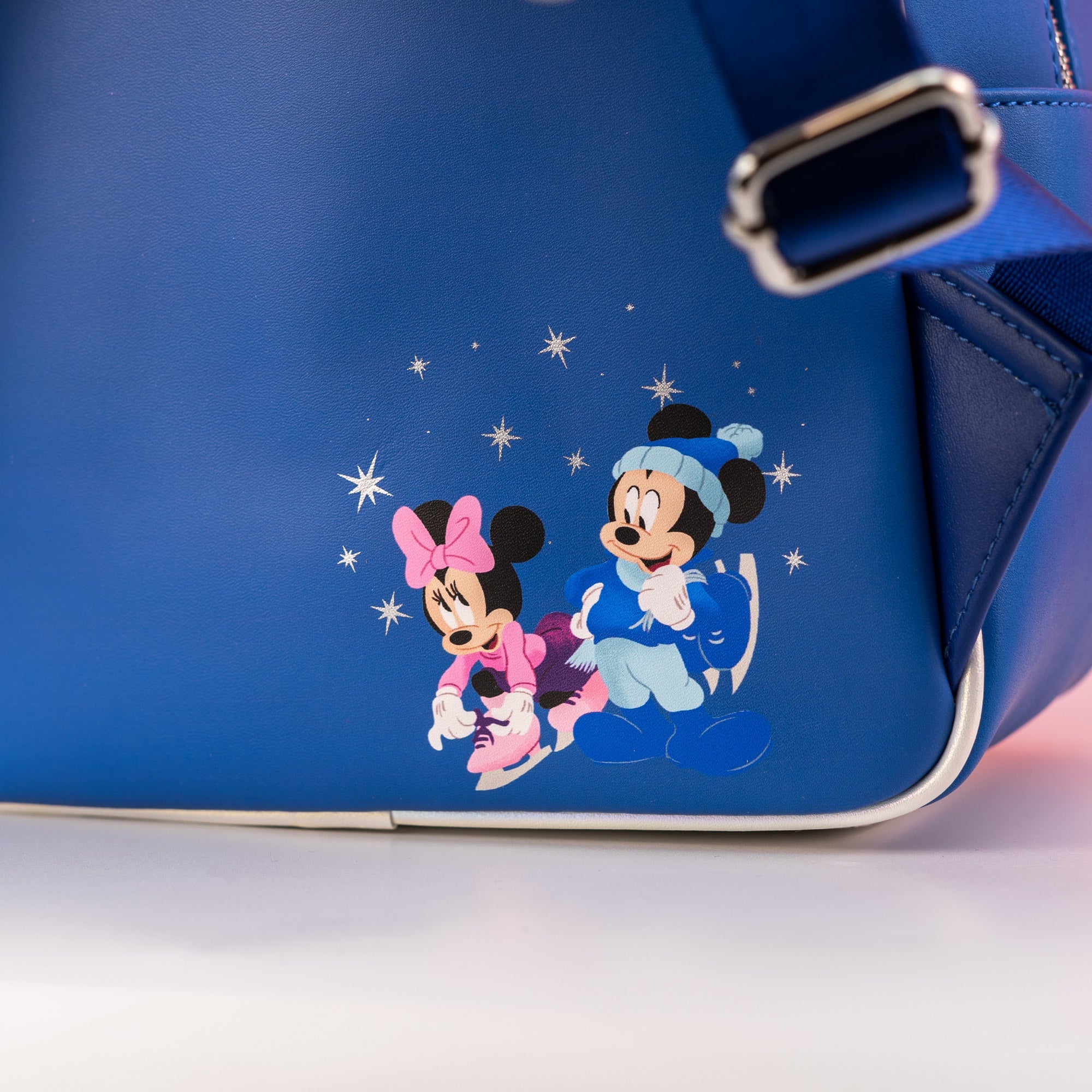 Loungefly x Disney Mickey and Minnie Mouse Winter Ice Skating Mini Backpack - GeekCore