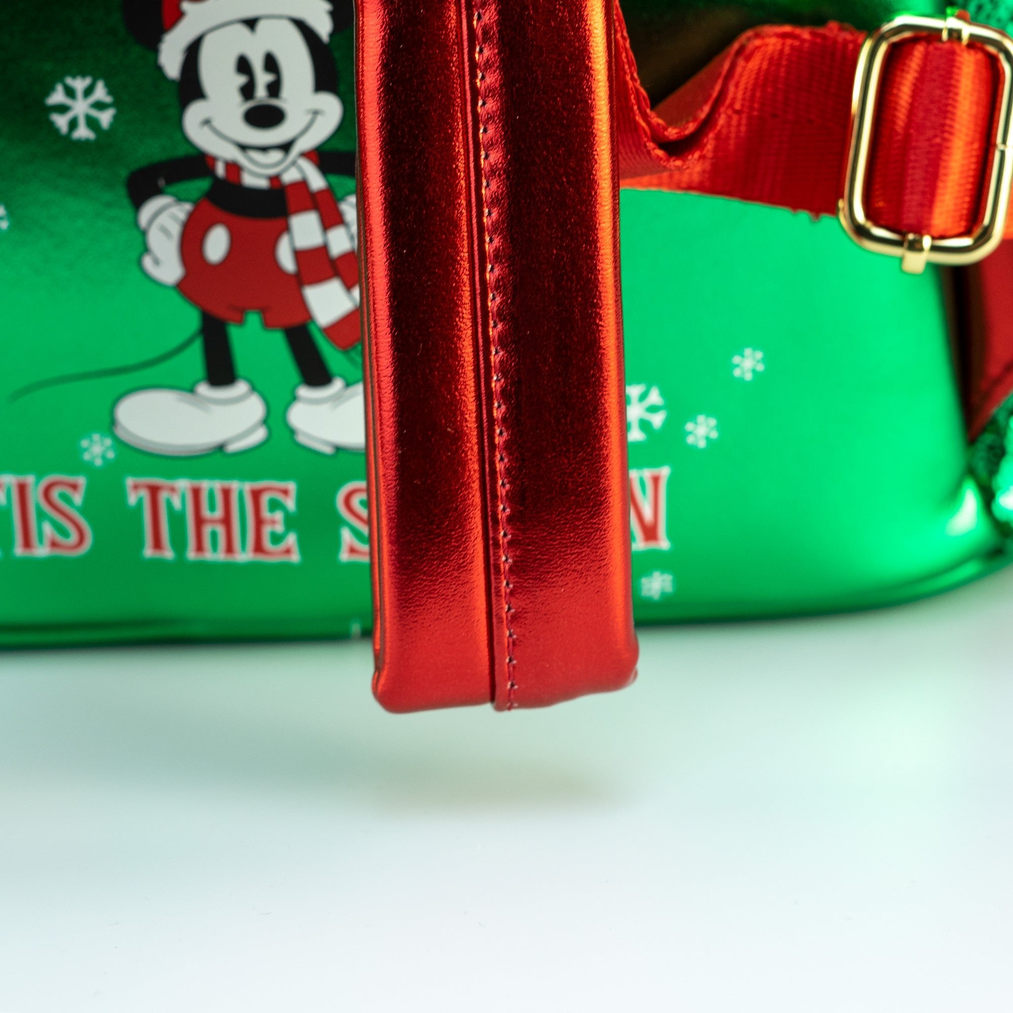 Loungefly x Disney Mickey Mouse Red and Green Sequin Mini Backpack - GeekCore