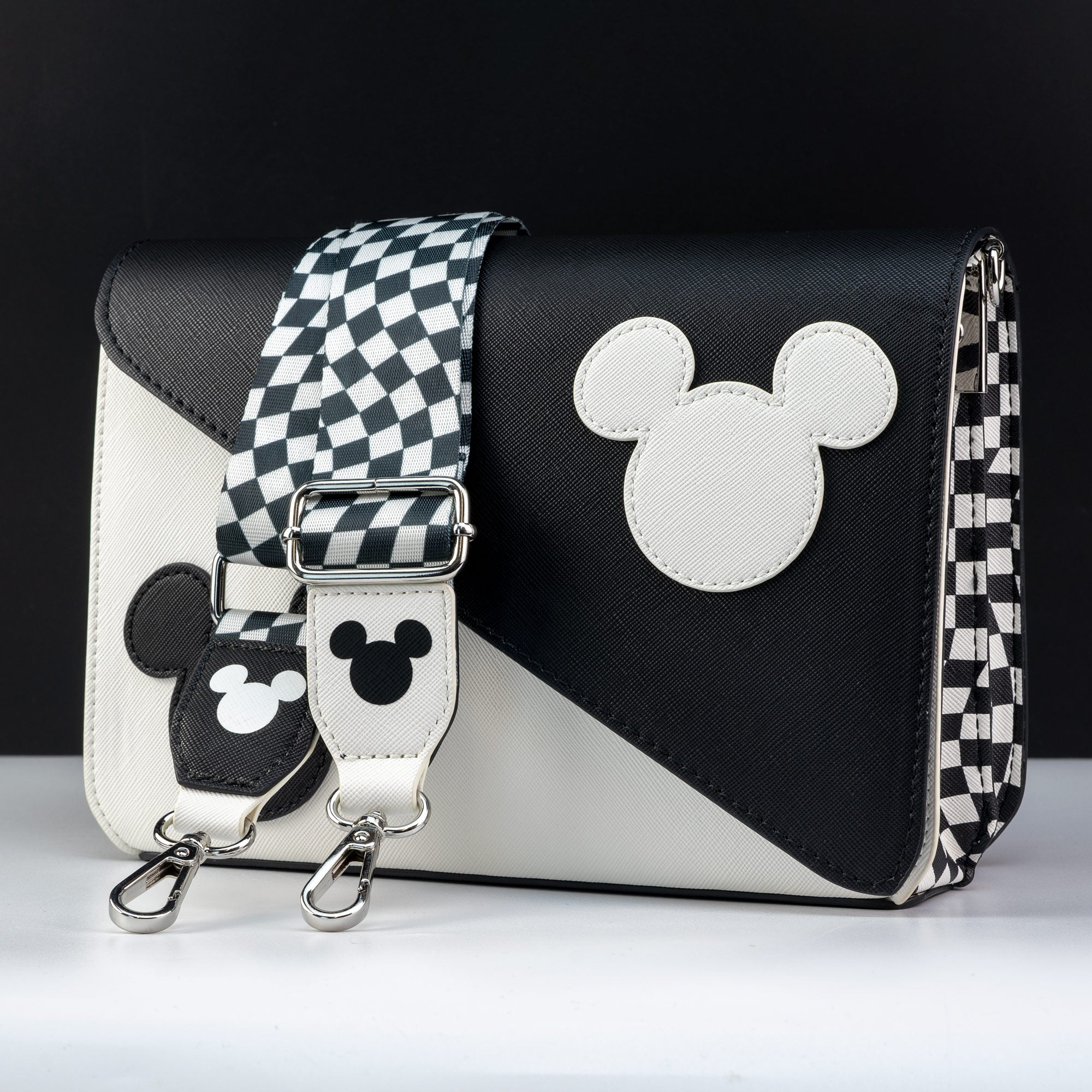 Loungefly x Disney Mickey Y2K Black and White Crossbody Bag - GeekCore