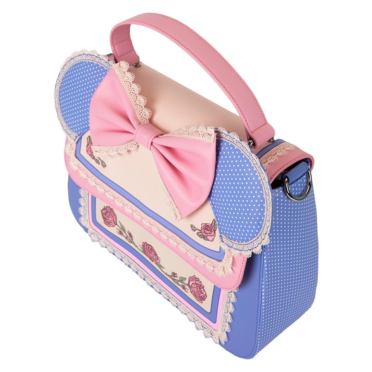 Loungefly x Disney Minnie Floral and Lace Ears Crossbody Bag - GeekCore
