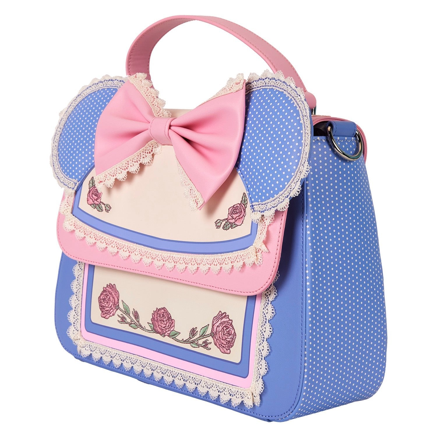 Loungefly x Disney Minnie Floral and Lace Ears Crossbody Bag - GeekCore