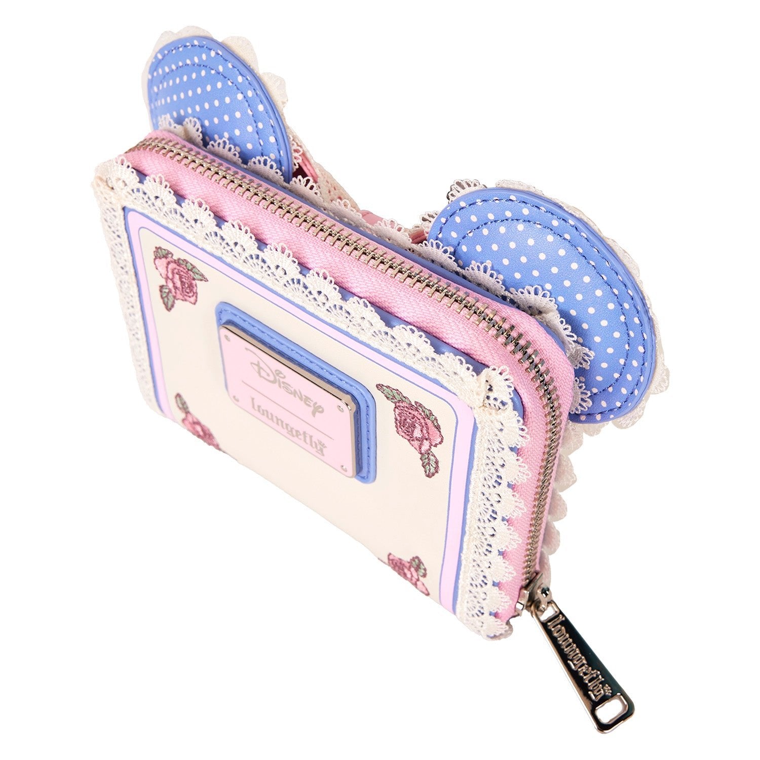 Loungefly x Disney Minnie Floral and Lace Ears Zip Around Wallet - GeekCore
