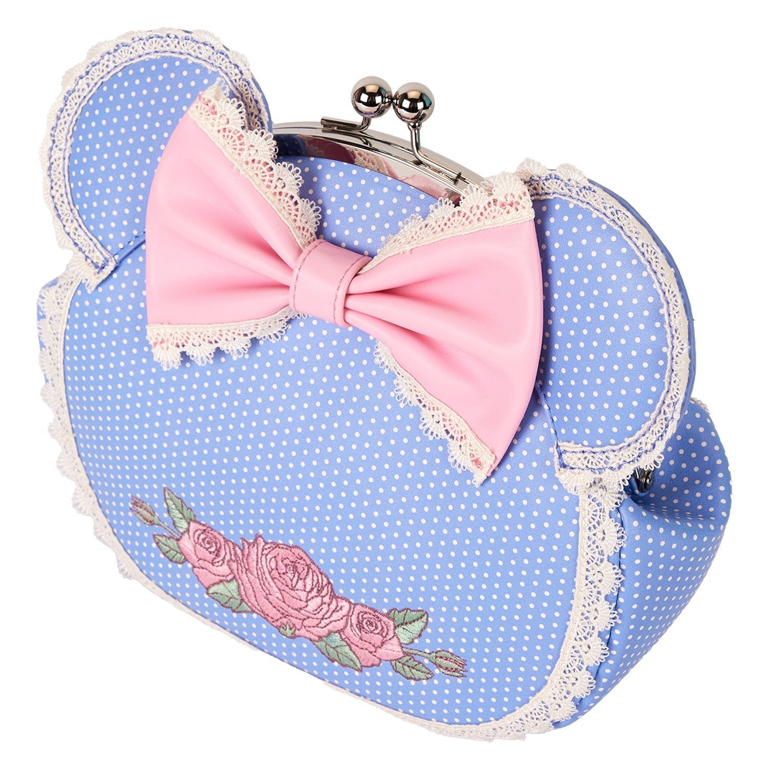 Loungefly x Disney Minnie Floral and Lace Kisslock Crossbody Bag - GeekCore