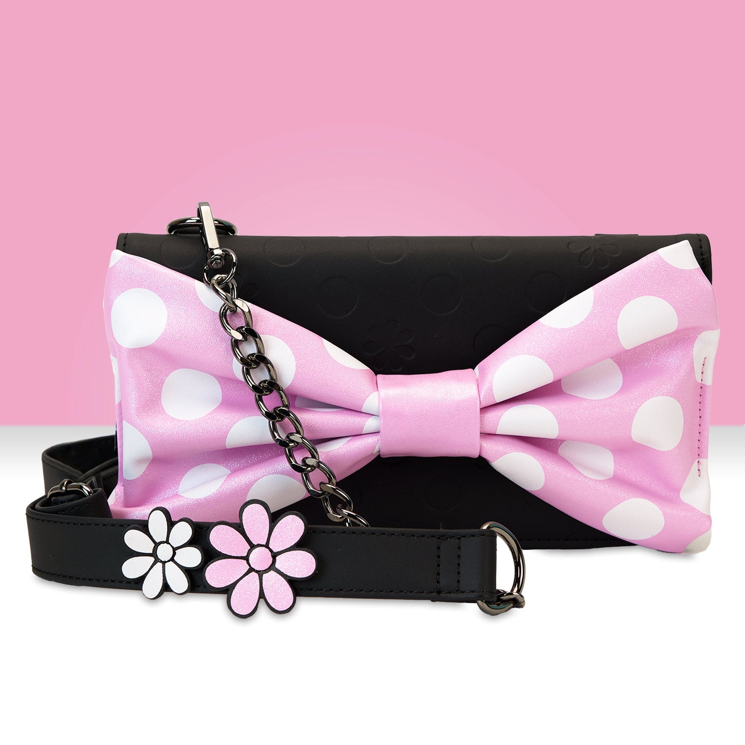 Loungefly x Disney Minnie Floral Rock the Dots Clutch Crossbody Bag GeekCore