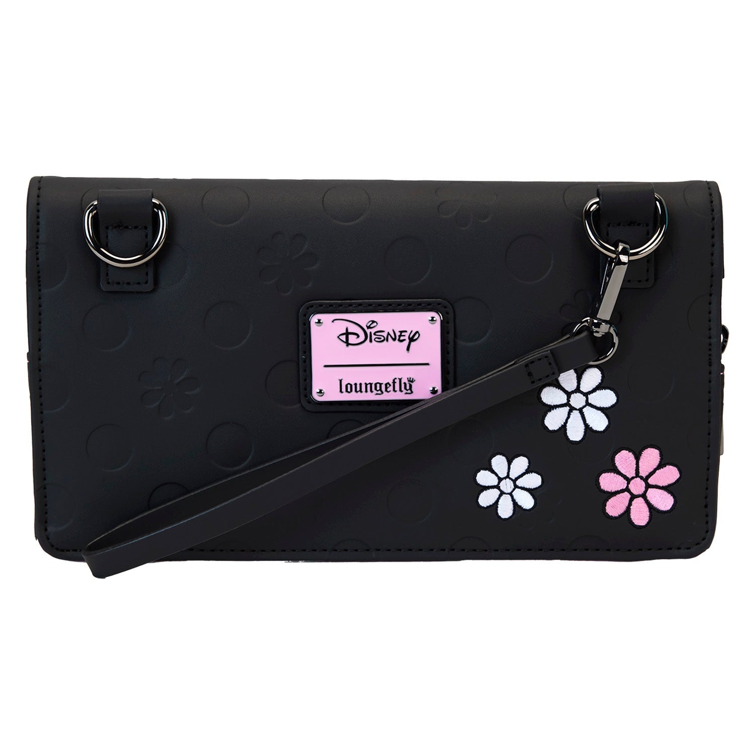 Loungefly x Disney Minnie Floral Rock the Dots Clutch Crossbody Bag - GeekCore