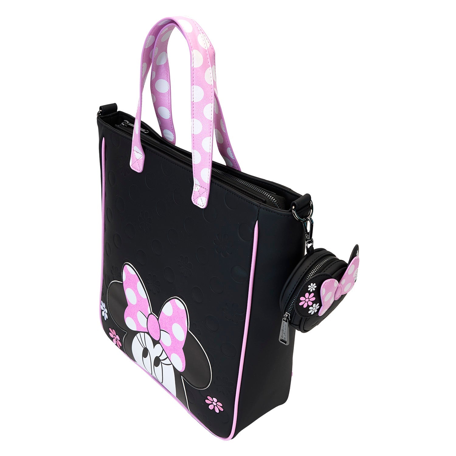 Loungefly x Disney Minnie Floral Rock the Dots Tote Bag with Coin Bag - GeekCore