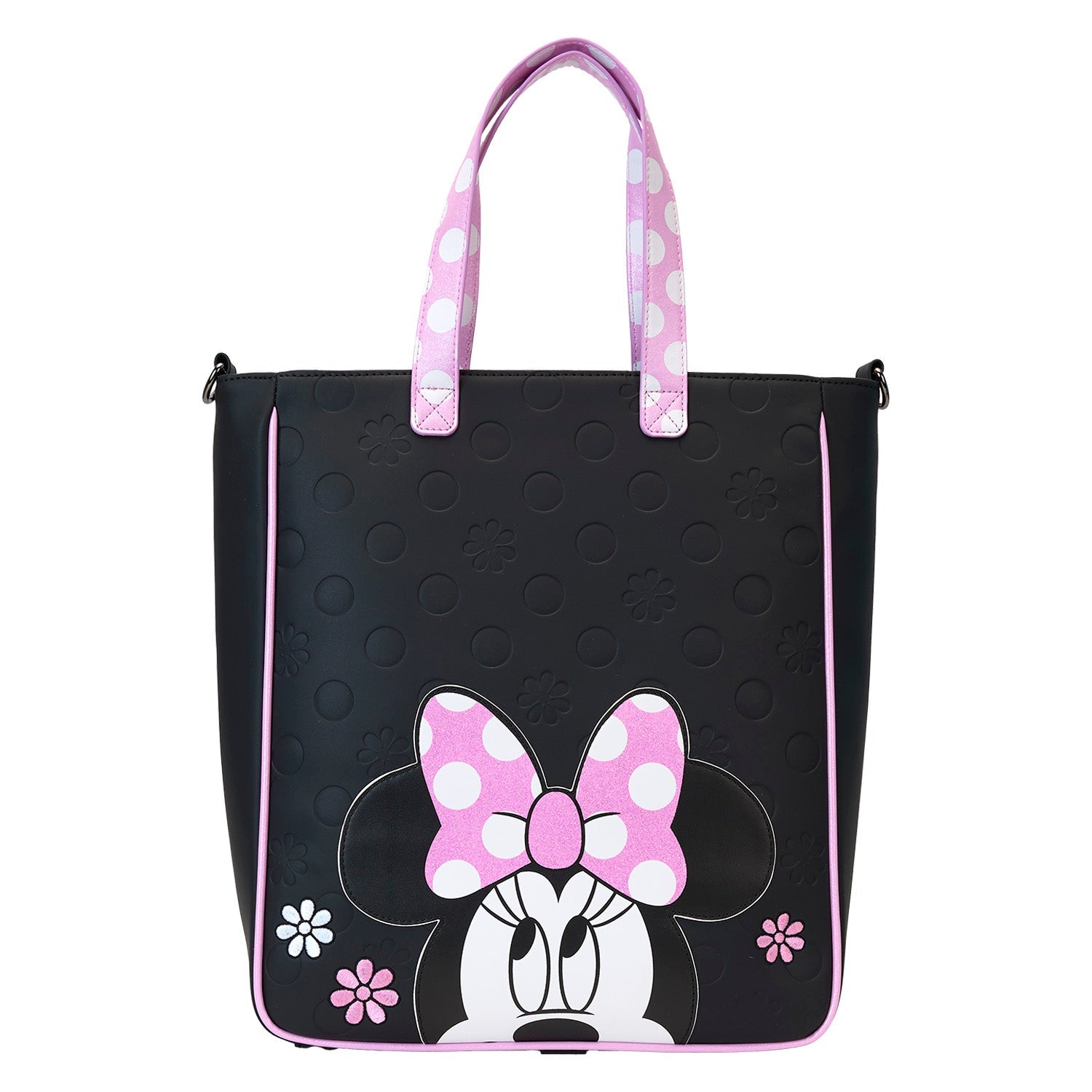 Loungefly x Disney Minnie Floral Rock the Dots Tote Bag with Coin Bag - GeekCore