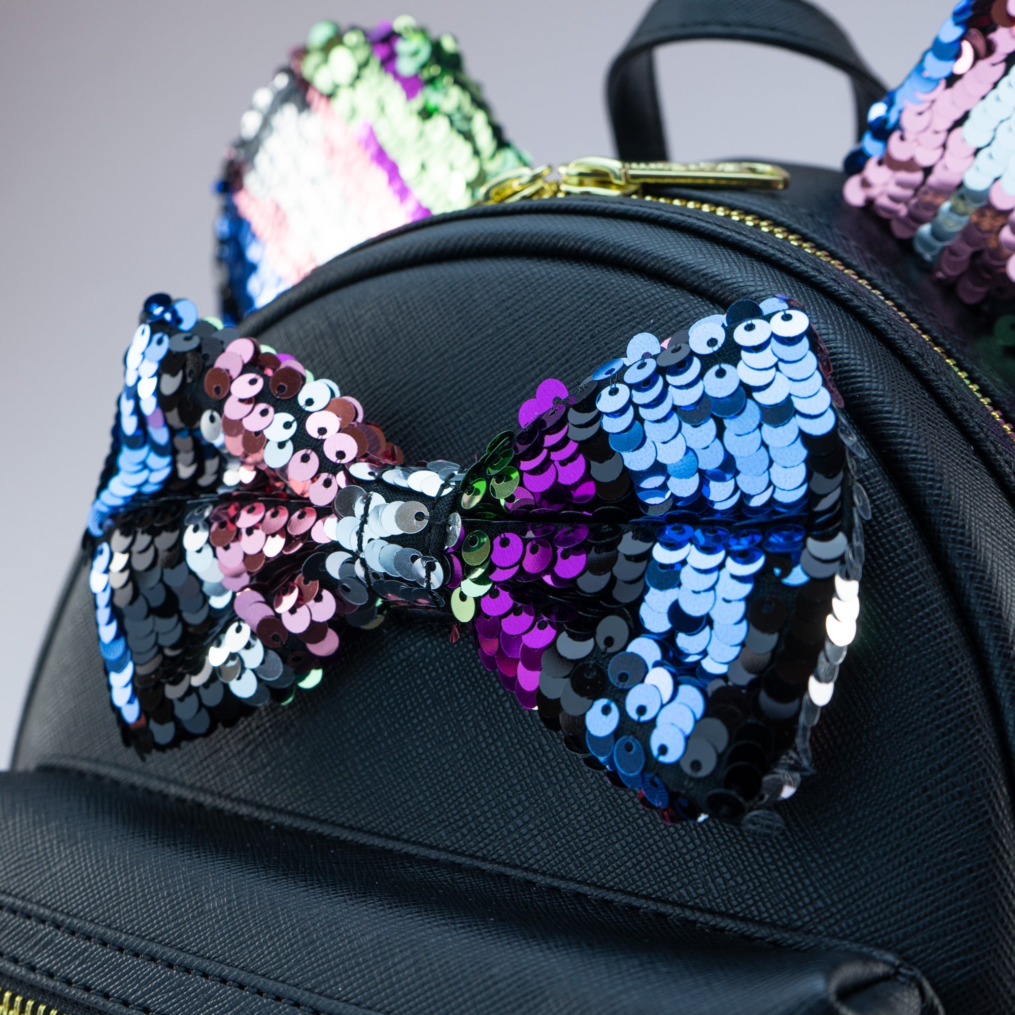 Loungefly x Disney Minnie Mouse Black Sequin Mini Backpack - GeekCore