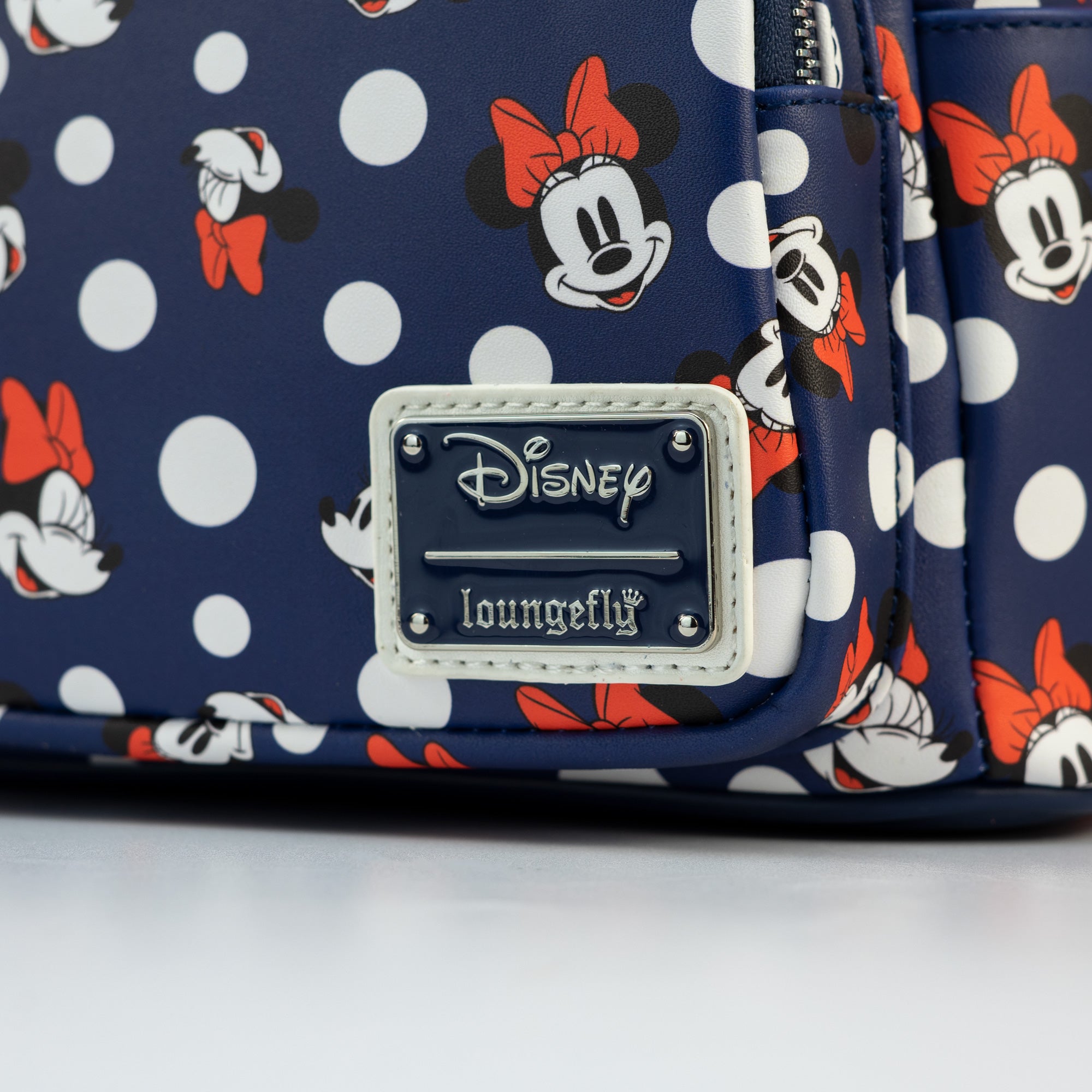 Loungefly x Disney Minnie Mouse Blue Polka Dot AOP Mini Backpack - GeekCore