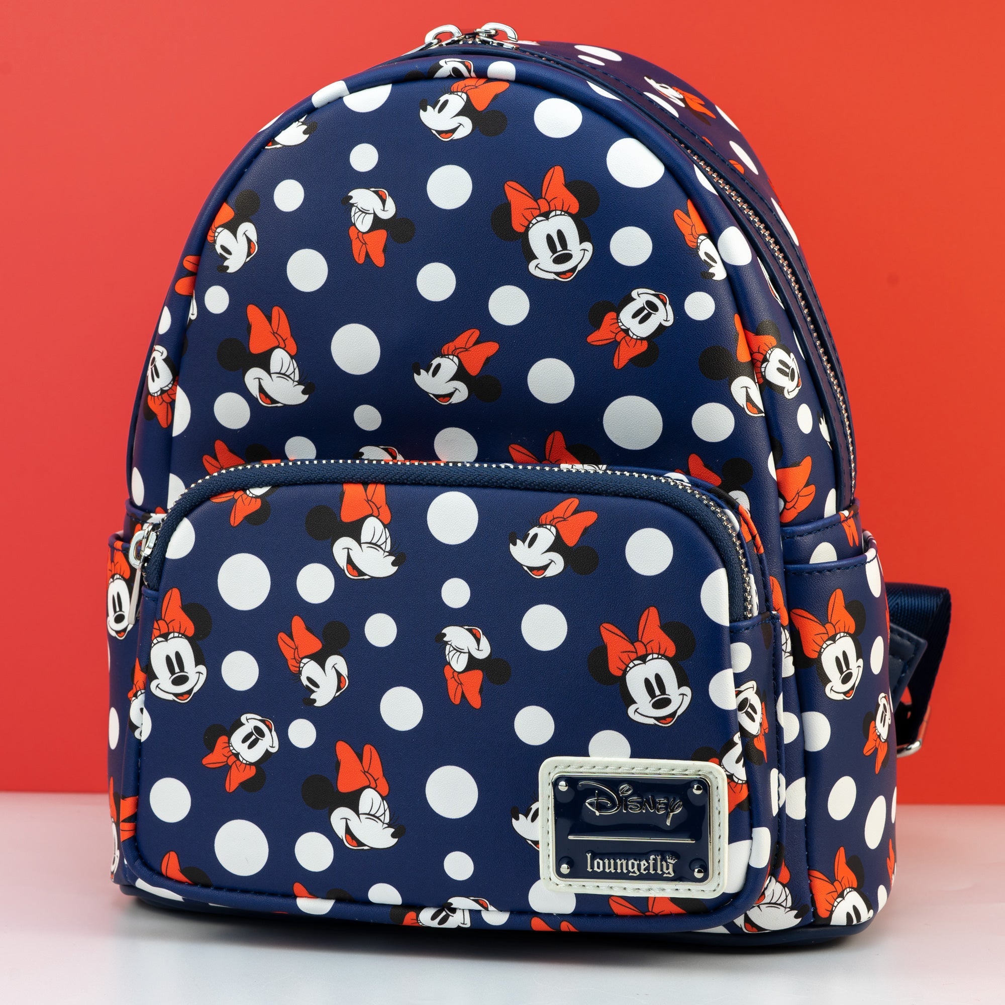 Loungefly x Disney Minnie Mouse Blue Polka Dot AOP Mini Backpack GeekCore