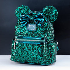 Loungefly Disney Emerald Green shops Sequin Minnie Mouse mini backpack