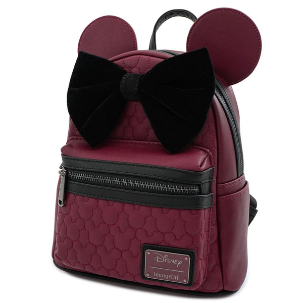 Loungefly X Disney Minnie Mouse Maroon Quilted Mini Backpack – GeekCore