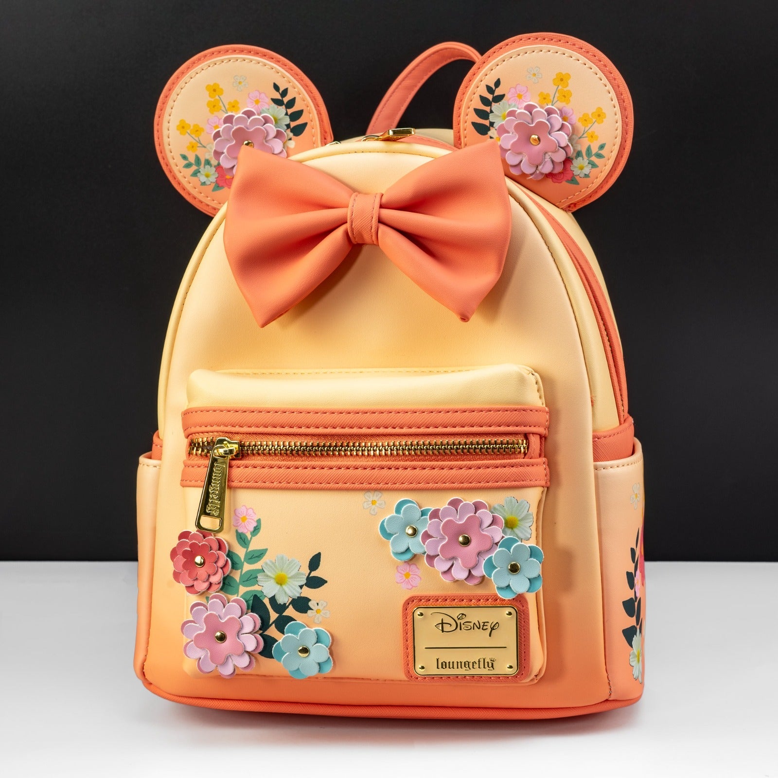 Loungefly x Disney Minnie Mouse Peach Floral Mini Backpack - GeekCore