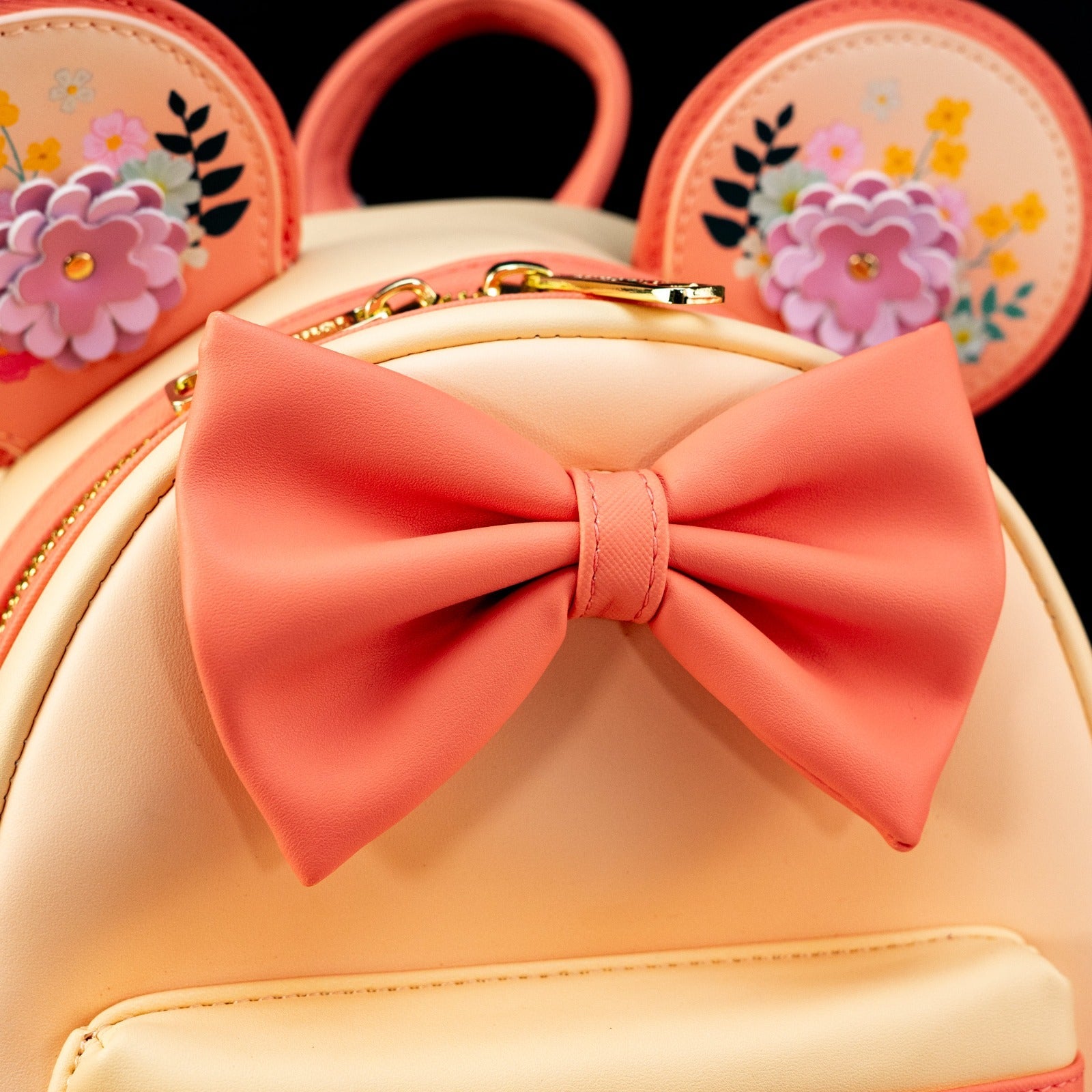 Loungefly x Disney Minnie Mouse Peach Floral Mini Backpack - GeekCore