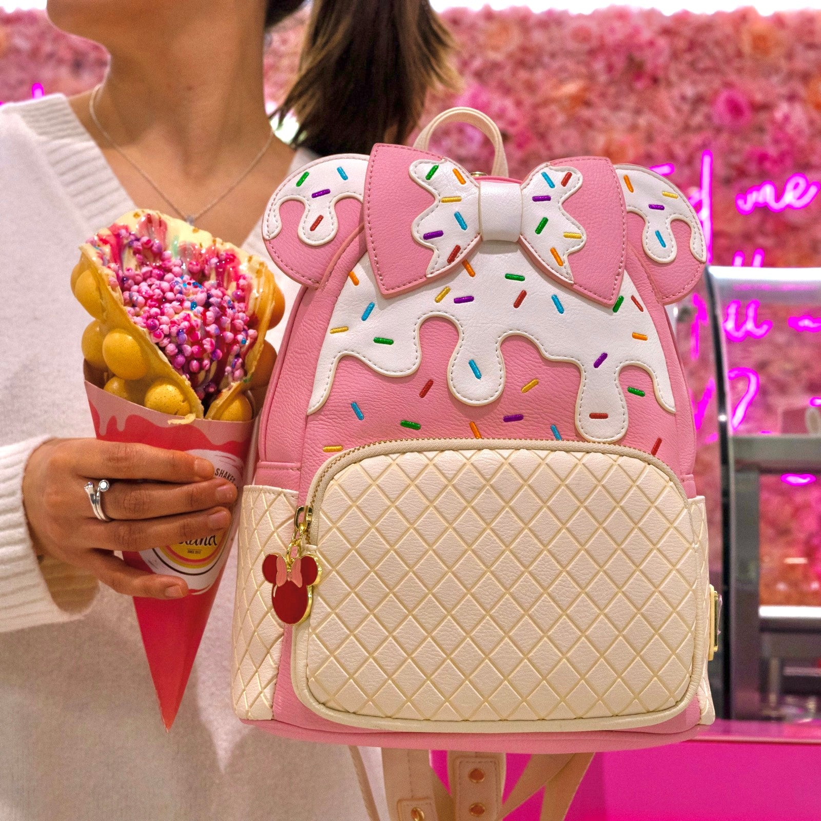 Loungefly x Disney Minnie Mouse Pink Sundae Ice Cream Mini Backpack - GeekCore