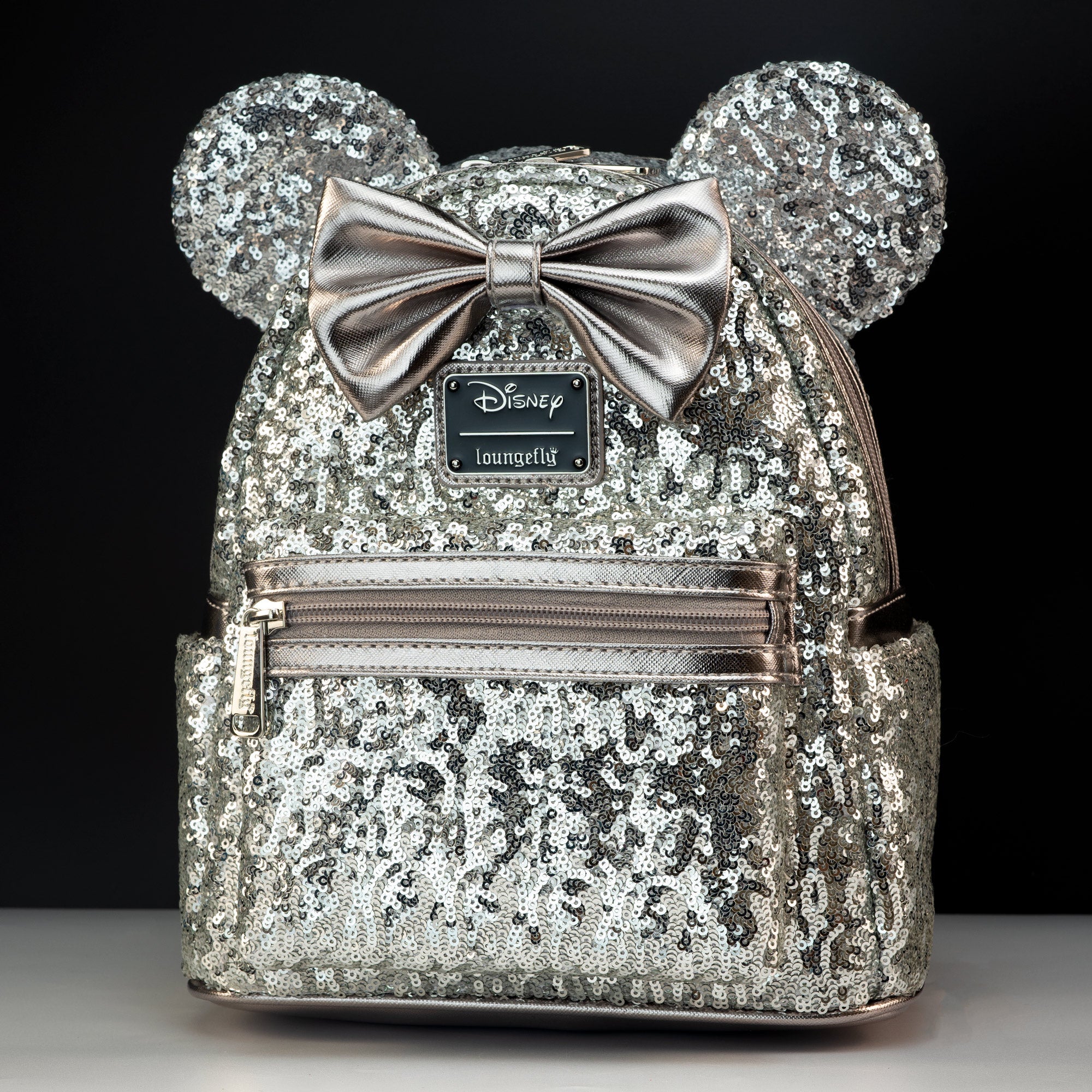 Loungefly x Disney Minnie Mouse Sequin Silver Backpack - GeekCore