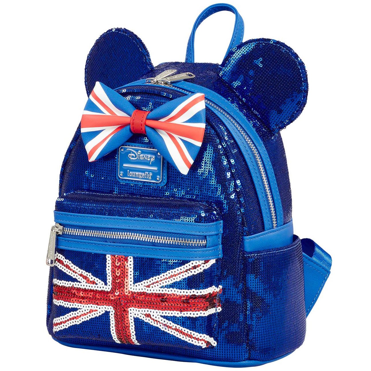 Loungefly x Disney Minnie Mouse Union Jack Sequin Mini Backpack - GeekCore