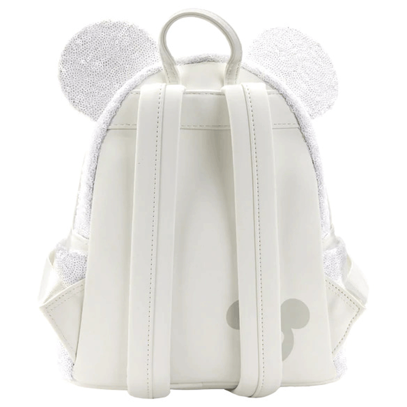 Loungefly x Disney Minnie Mouse White Sequin Wedding Mini Backpack - GeekCore