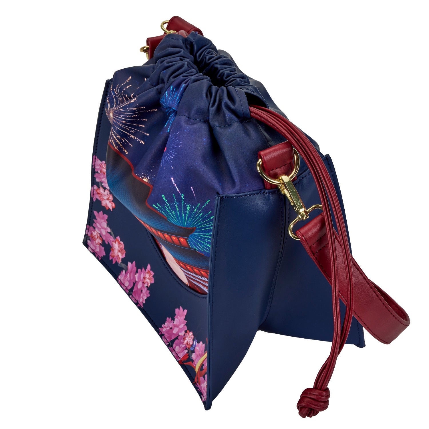 Loungefly x Disney Mulan Castle Cinch Sack Crossbody Bag - GeekCore