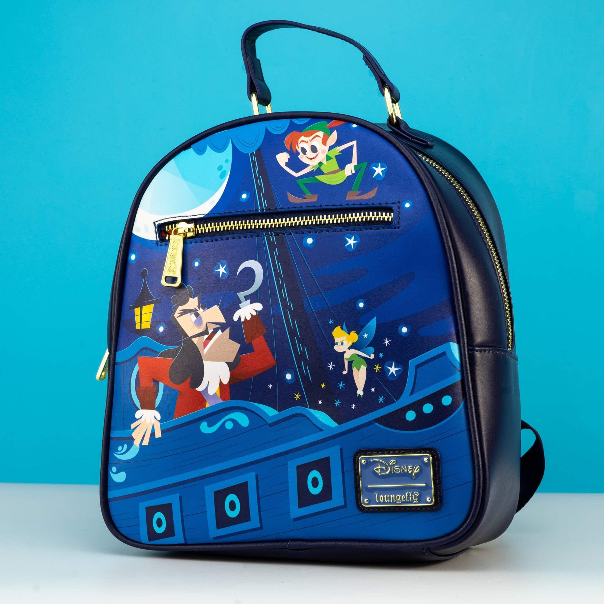 Loungefly x Disney Peter Pan, Captain Hook and Tinkerbell Moon Scene Mini Backpack - GeekCore