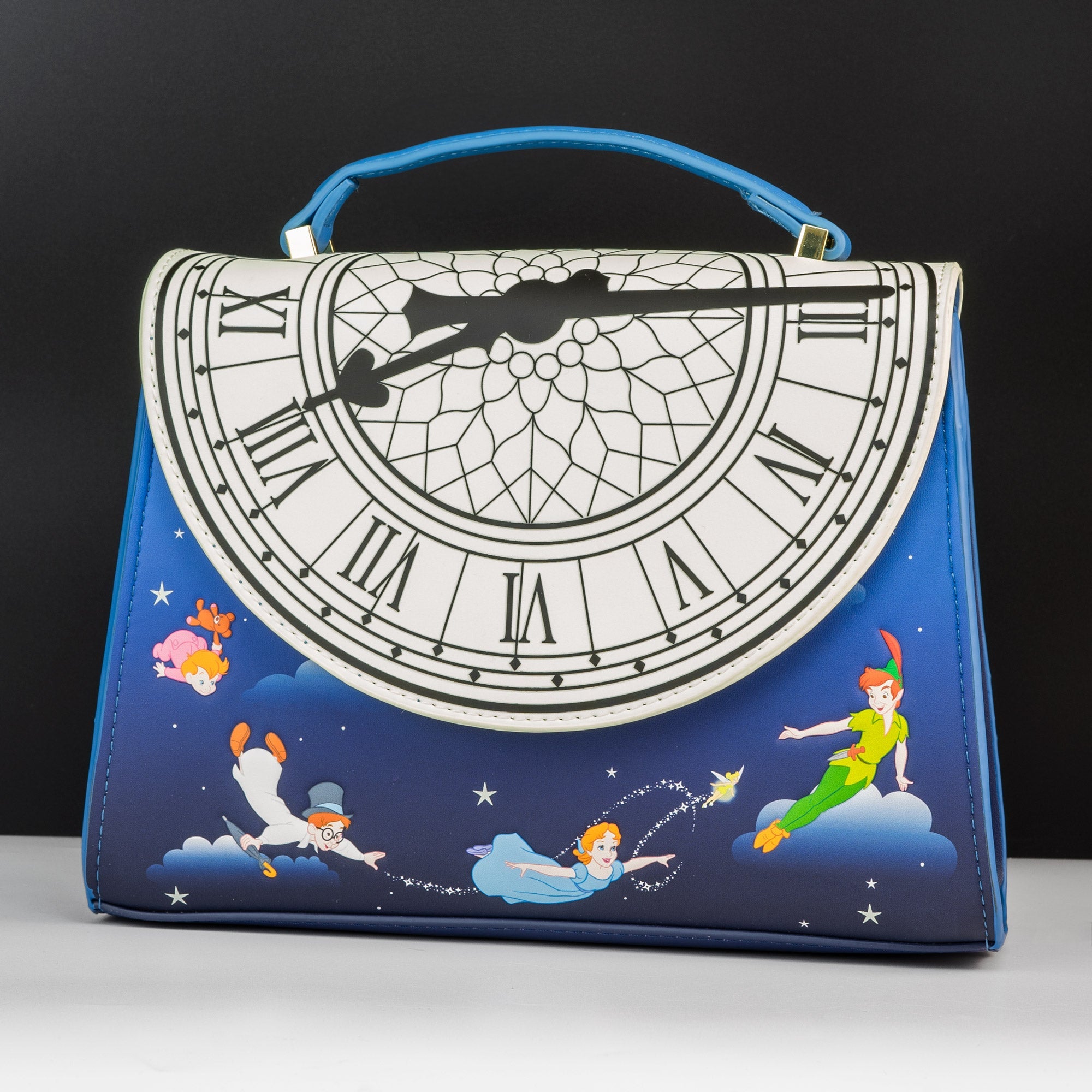 Loungefly x Disney Peter Pan Glow Clock Crossbody Bag - GeekCore