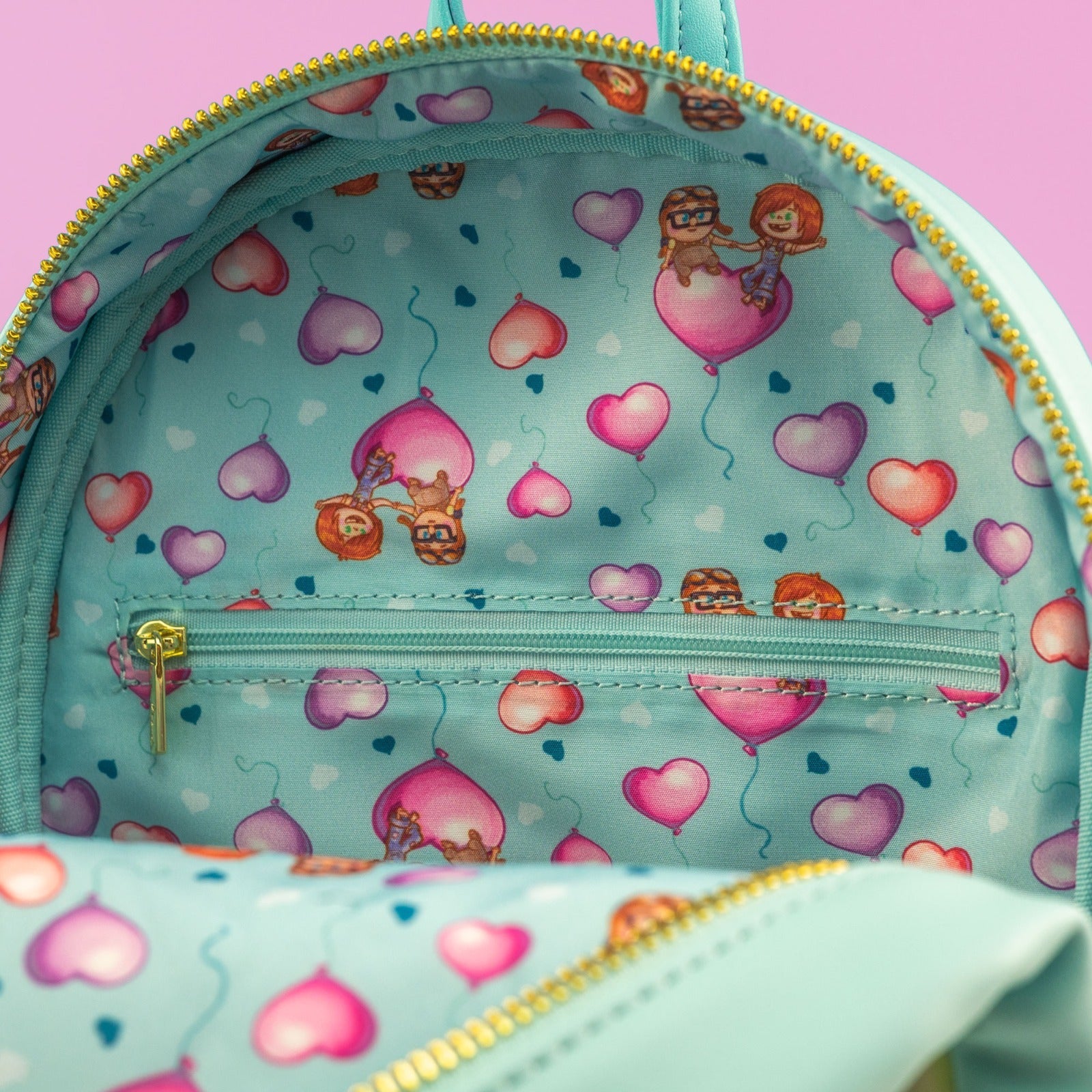 Loungefly x Disney Pixar Up Carl and Ellie Love Heart Balloons Mini Backpack - GeekCore