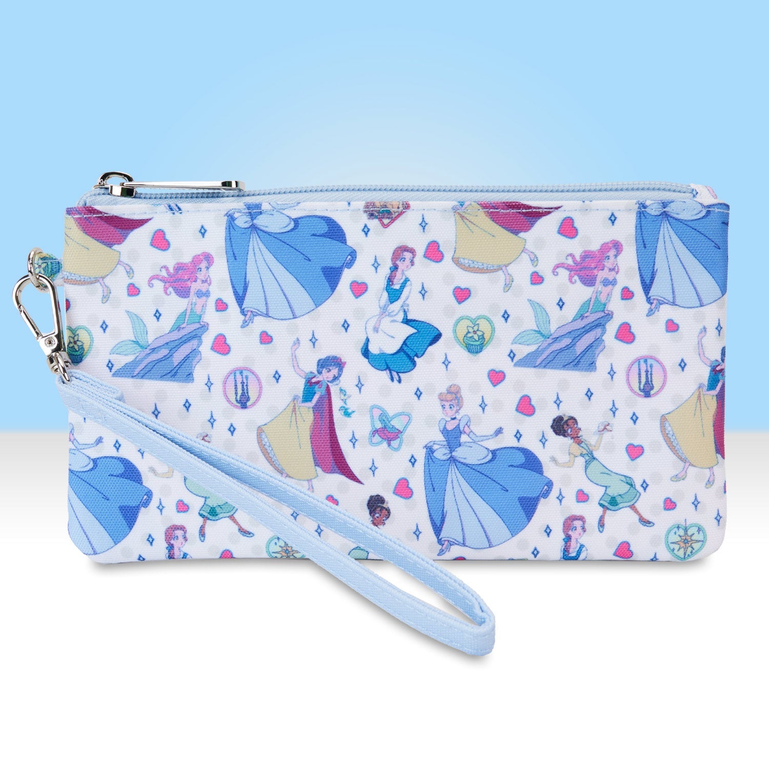 Loungefly x Disney Princess Manga Style AOP Nylon Wristlet Wallet - GeekCore