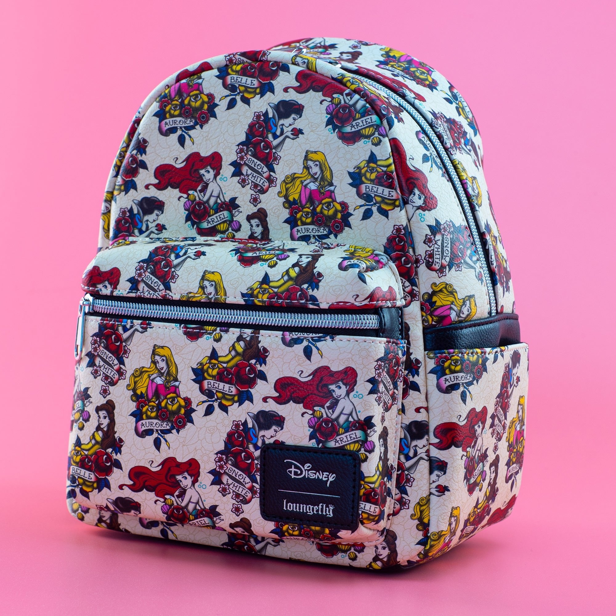 Loungefly x Disney Princesses Tattoo All Over Print Mini Backpack - GeekCore