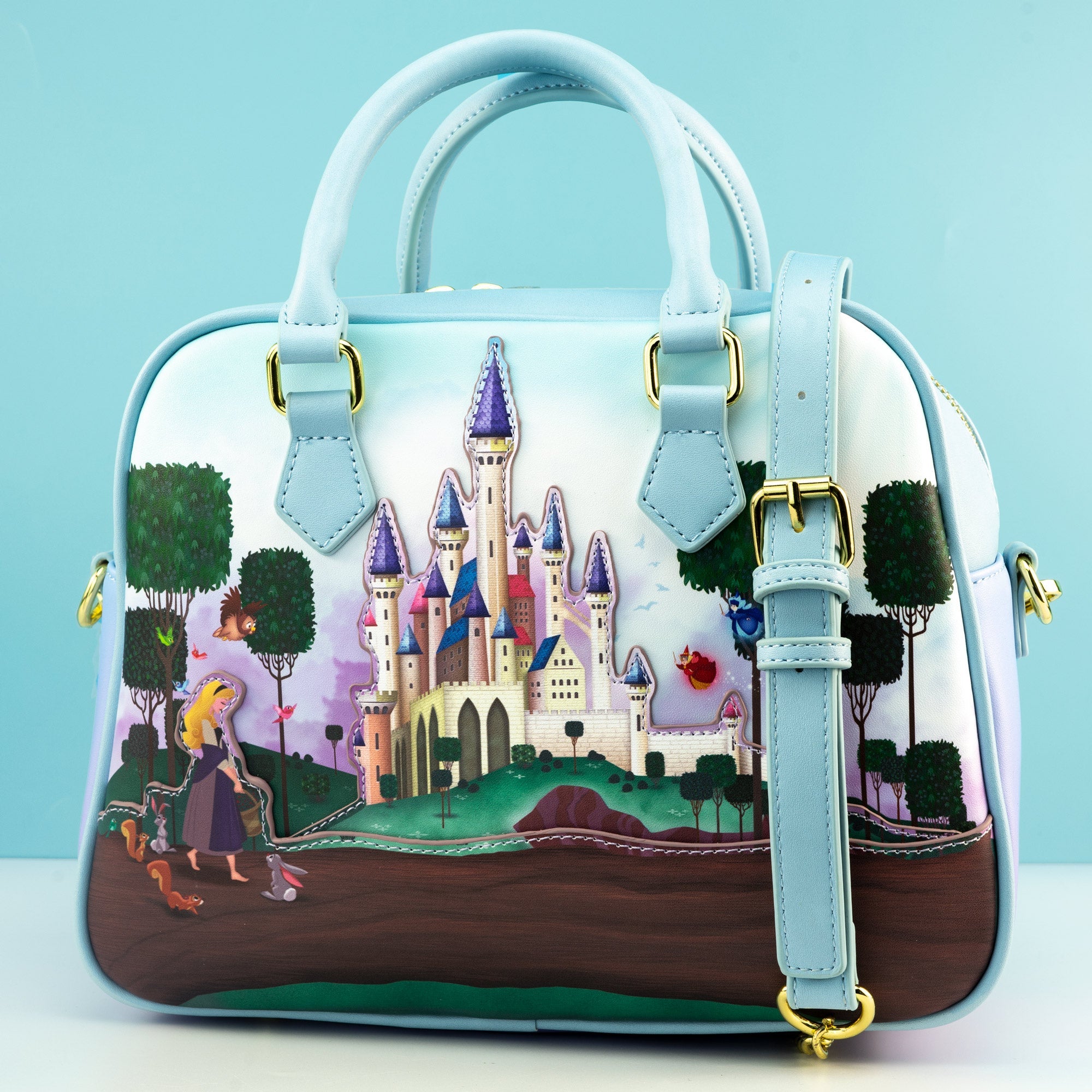 Loungefly x Disney Sleeping Beauty Aurora's Castle Crossbody Bag - GeekCore