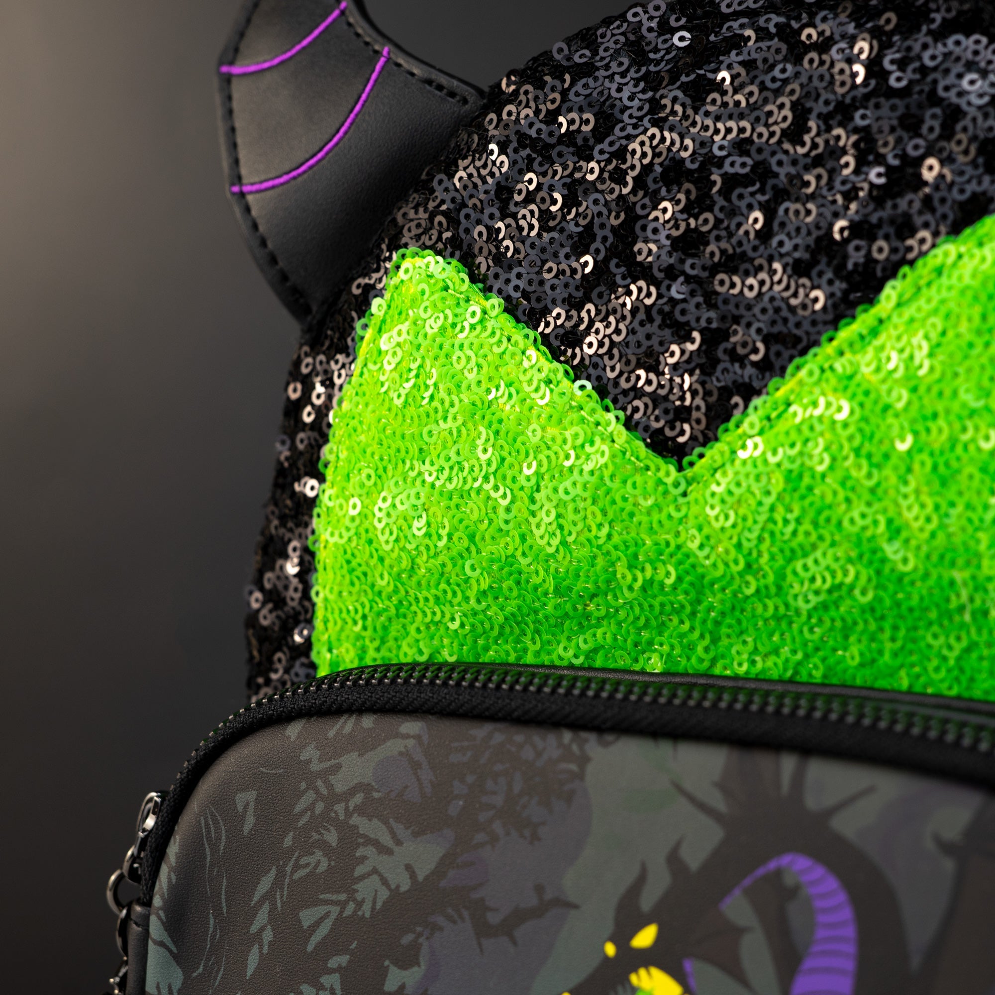 Loungefly x Disney Sleeping Beauty Maleficent Sequins Mini Backpack - GeekCore