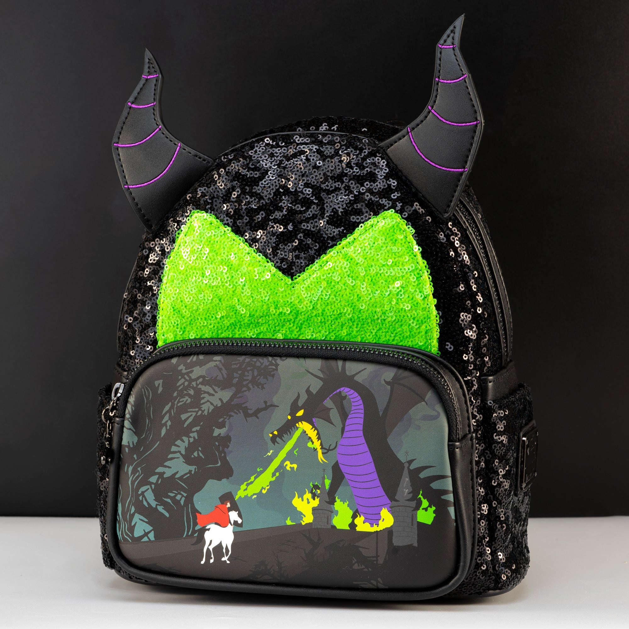 Loungefly x Disney Sleeping Beauty Maleficent Sequins Mini Backpack GeekCore