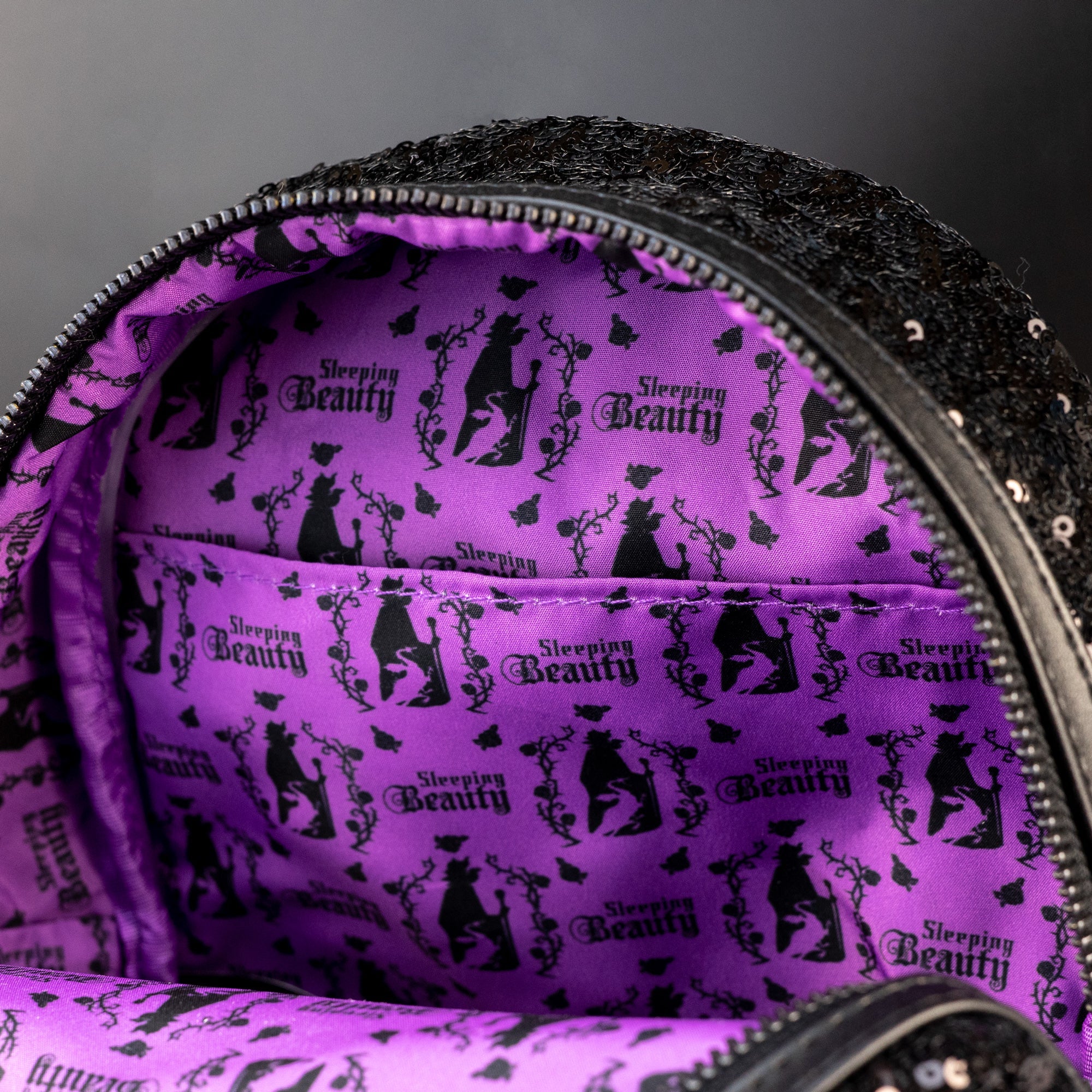 Loungefly x Disney Sleeping Beauty Maleficent Sequins Mini Backpack - GeekCore