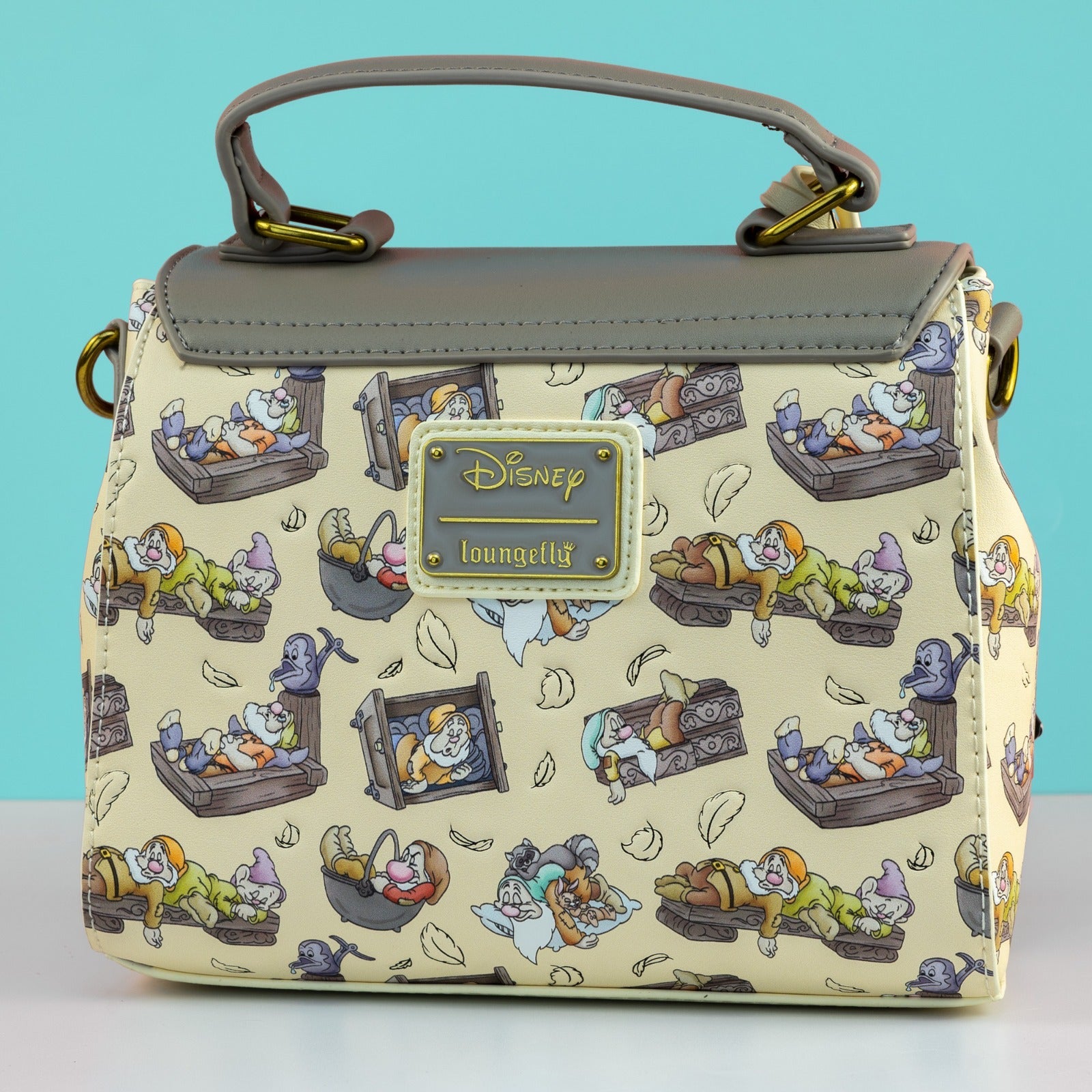 Loungefly x Disney Snow White and the Seven Dwarfs Bed Print Crossbody Handbag - GeekCore