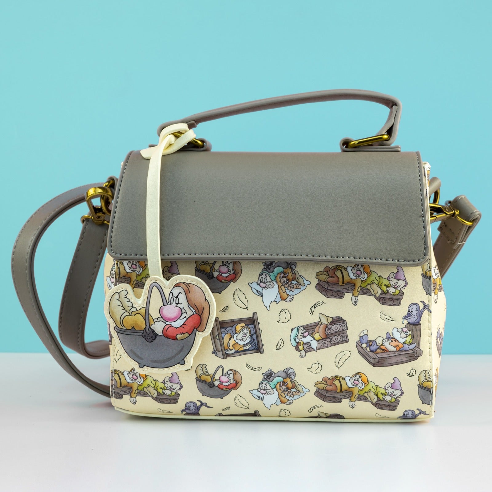 Loungefly x Disney Snow White and the Seven Dwarfs Bed Print Crossbody Handbag - GeekCore