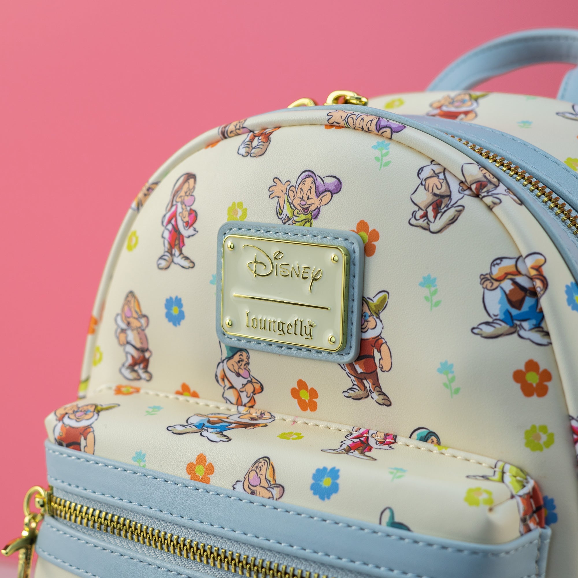 Loungefly x Disney Snow White and the Seven Dwarfs Blue AOP Mini Backpack - GeekCore