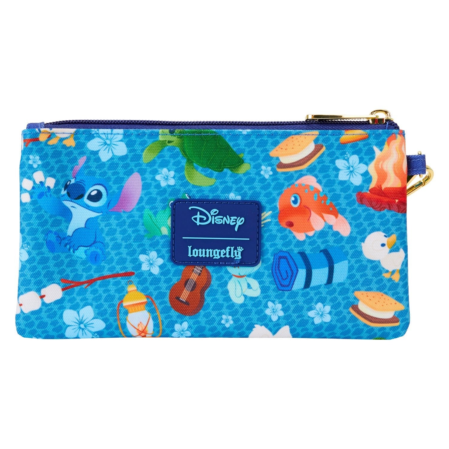 Loungefly x Disney Stitch Camping Cuties AOP Nylon Wristlet - GeekCore