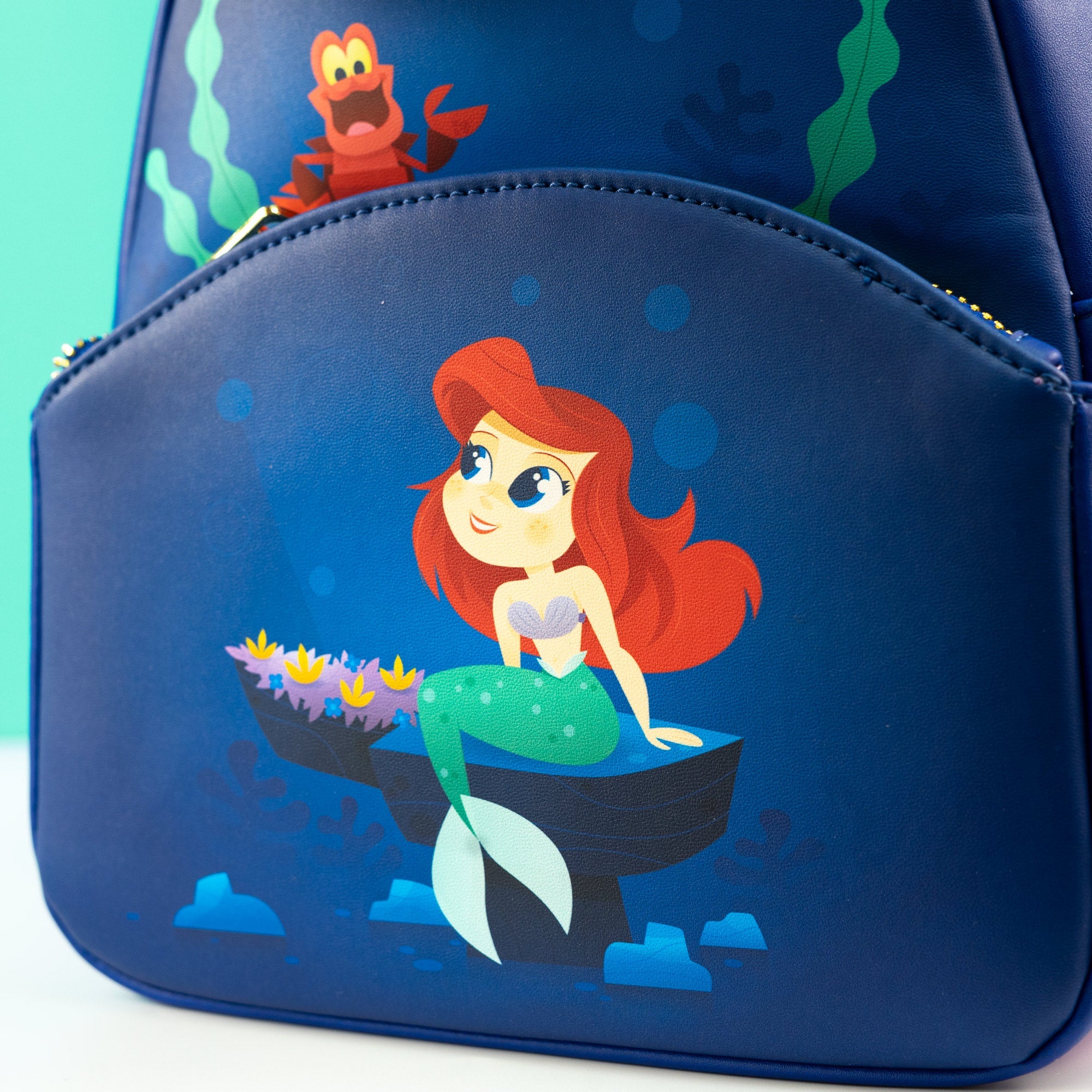 Loungefly x Disney The Little Mermaid Princess Ariel and Sebastian Mini Backpack - GeekCore