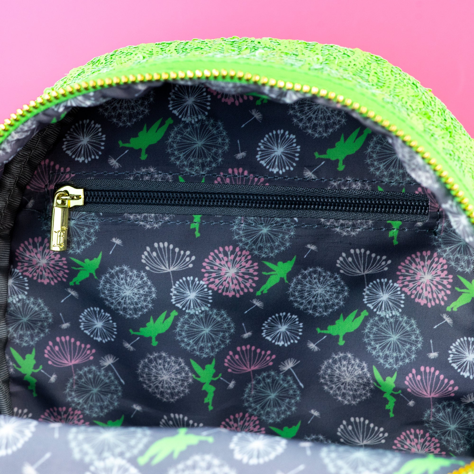 Loungefly x Disney Tinkerbell Green Sequin Mini Backpack - GeekCore