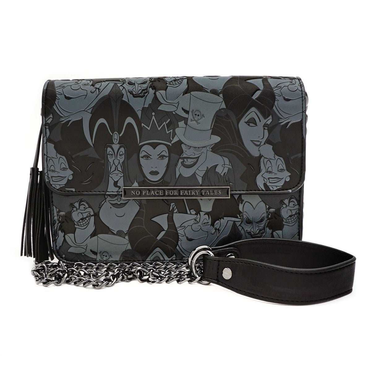 Loungefly X Disney Villains All Over Print Tassel Cross Body Bag - GeekCore