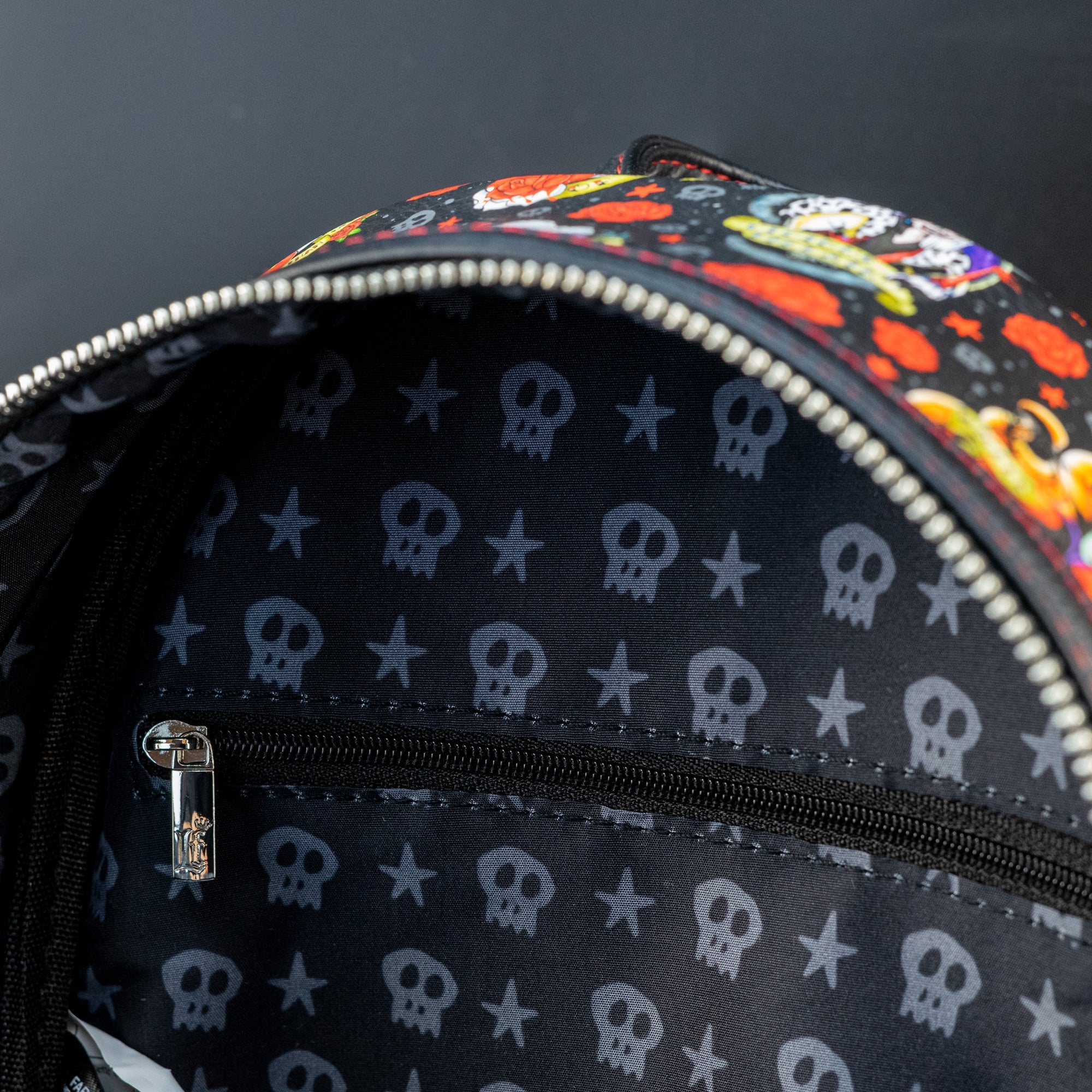 Loungefly x Disney Villains Black Tattoo All Over Print Mini Backpack - GeekCore