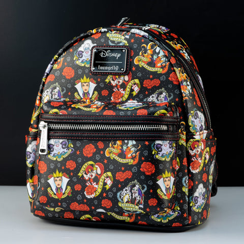 Loungefly pop 2024 villains tattoo all over print mini backpack