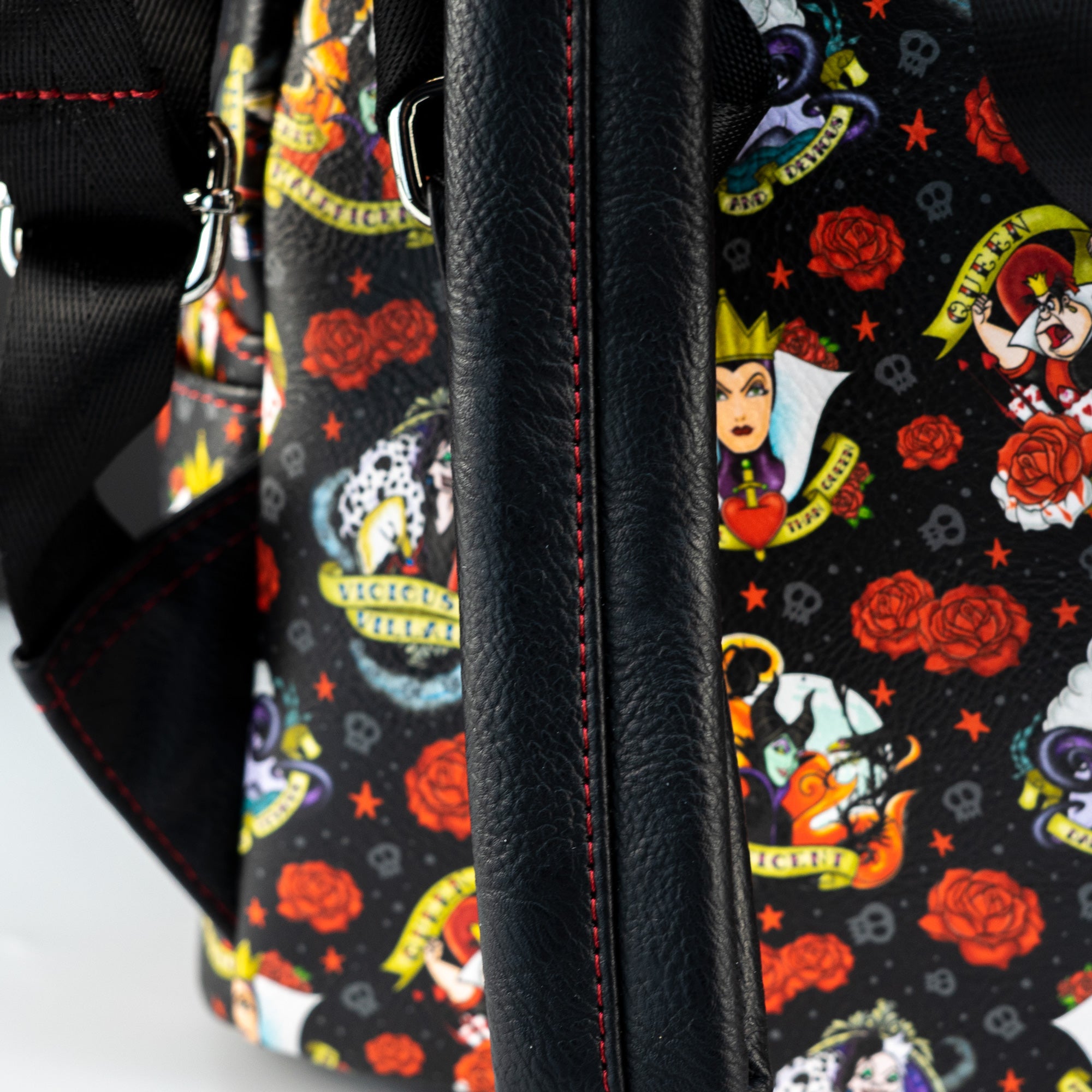 Loungefly x Disney Villains Black Tattoo All Over Print Mini Backpack - GeekCore