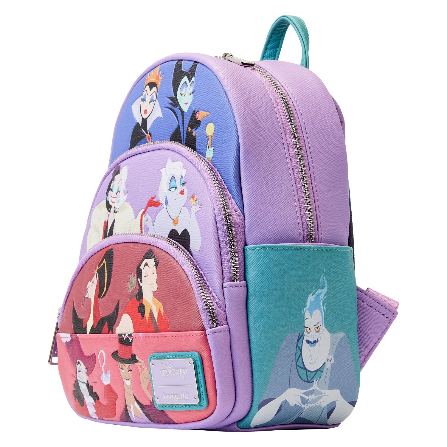 Loungefly x Disney Villains Colour Block Triple Pocket Mini Backpack - GeekCore