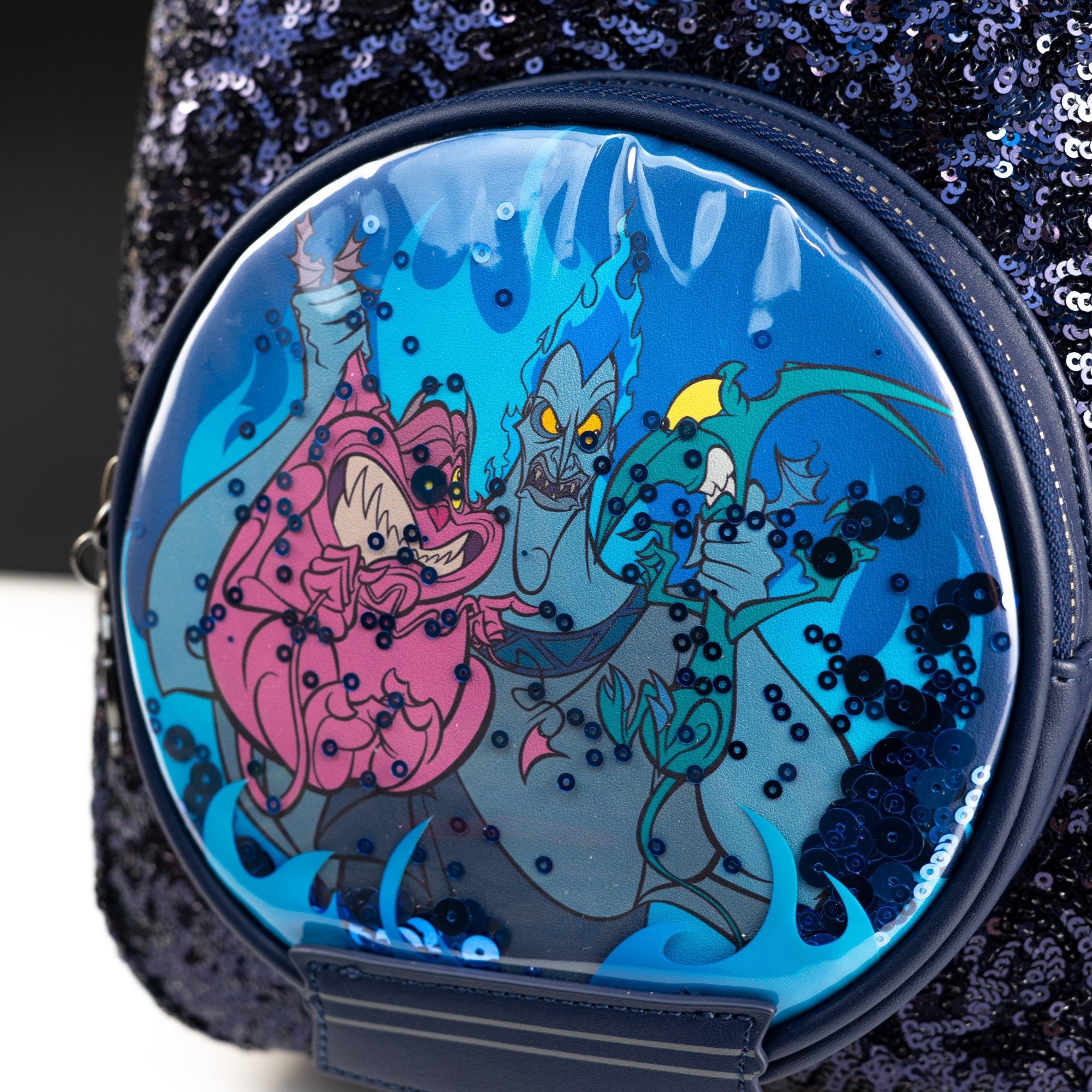 Loungefly x Disney Villains Hercules Hades, Panic and Pain Snow Globe Mini Backpack - GeekCore