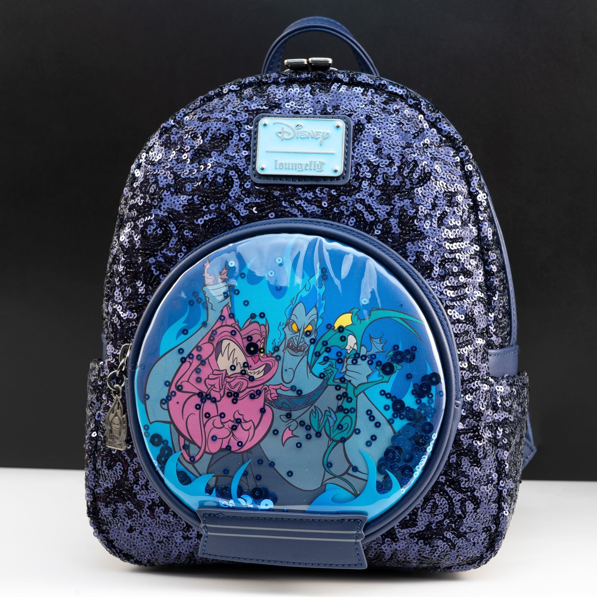 Loungefly x Disney Villains Hercules Hades, Panic and Pain Snow Globe Mini Backpack - GeekCore