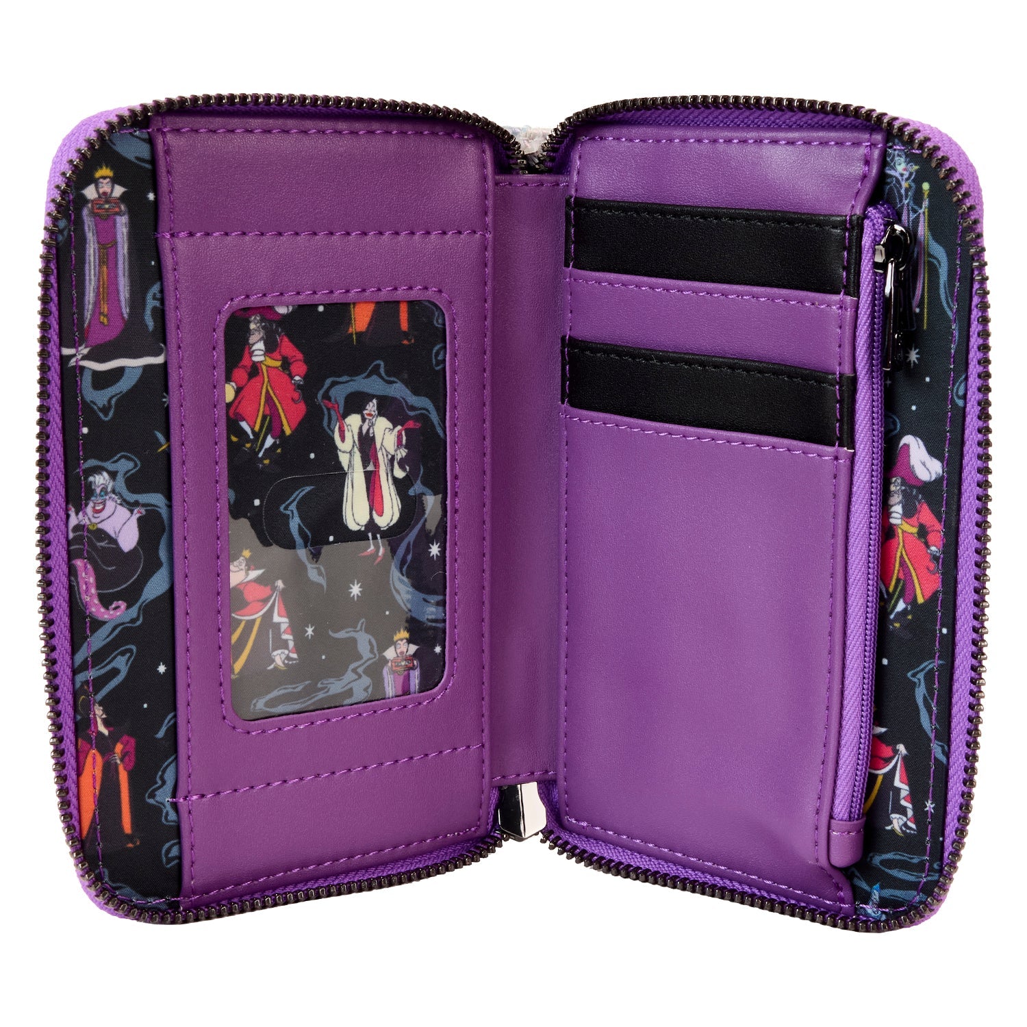 Loungefly x Disney Villains Iridescent Zip Around Wallet - GeekCore